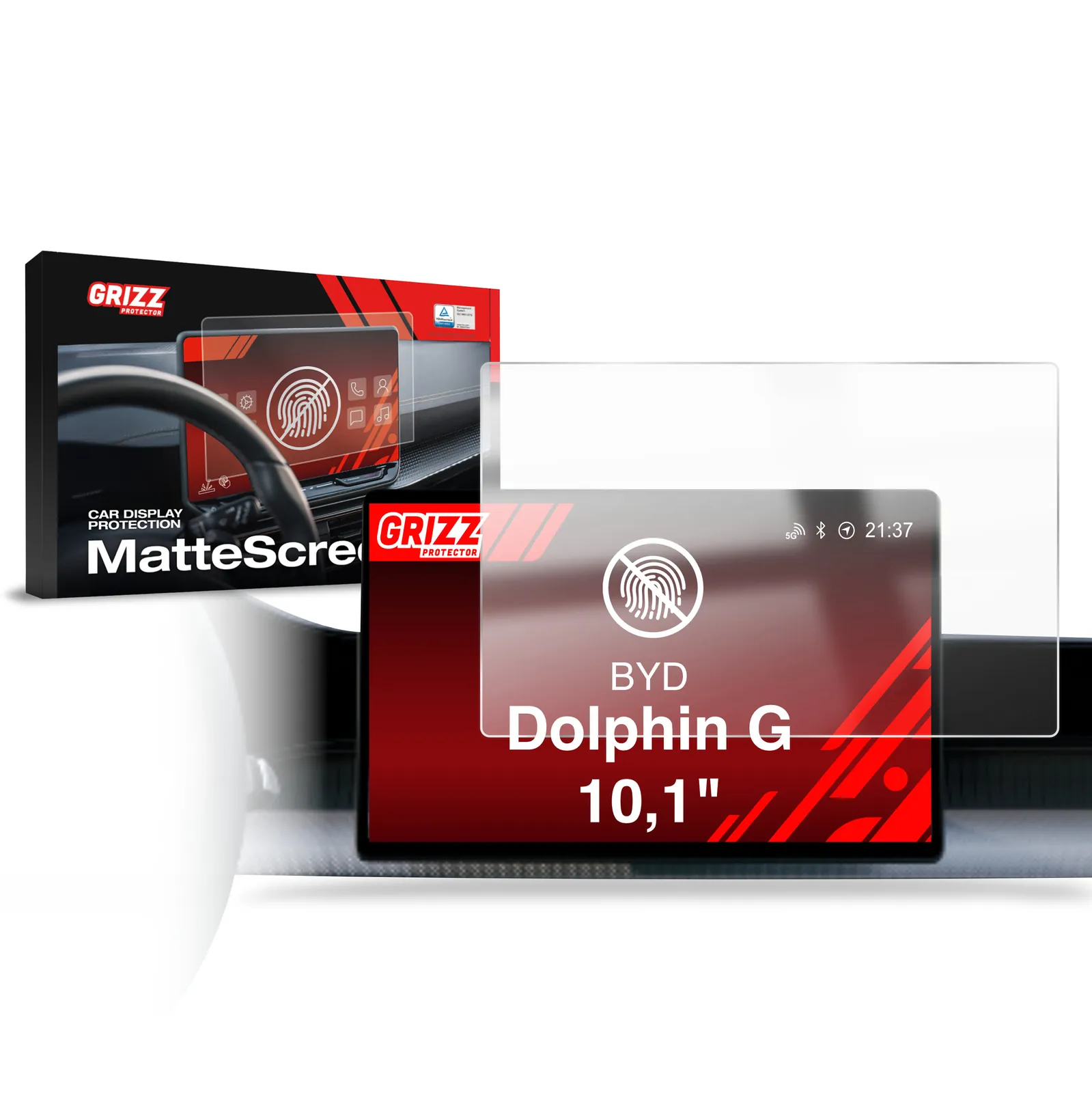 Skjermbeskytter BYD Dolphin 2026 -> │ Anti-fingeravtrykk skjermfolie Gjennomsiktig Grizz CarDisplay110