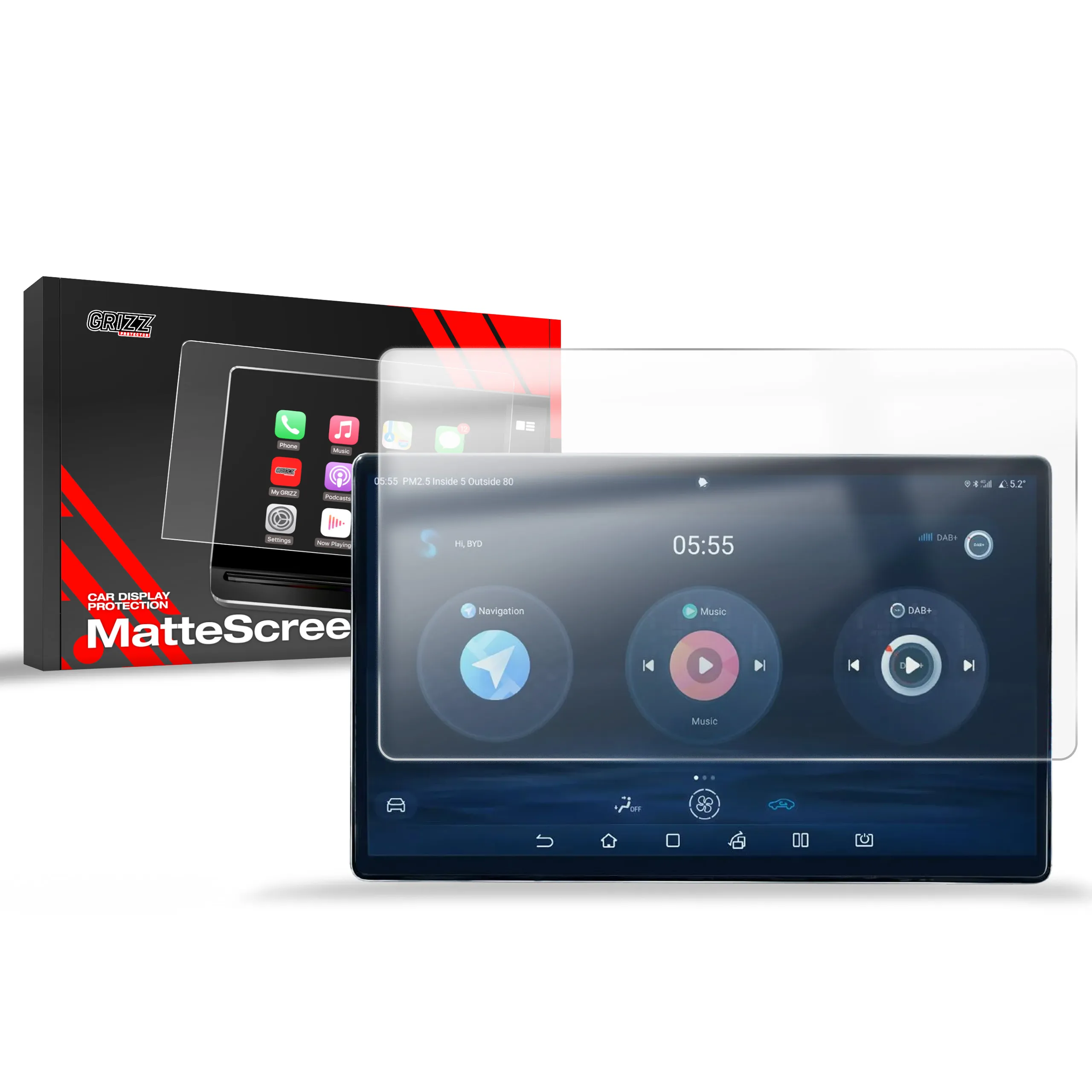 Skjermbeskytter BYD SEAL U DMi 15,6" 2024 - 2025 │ Matt Anti-fingeravtrykk Film Grizz MatteScreen