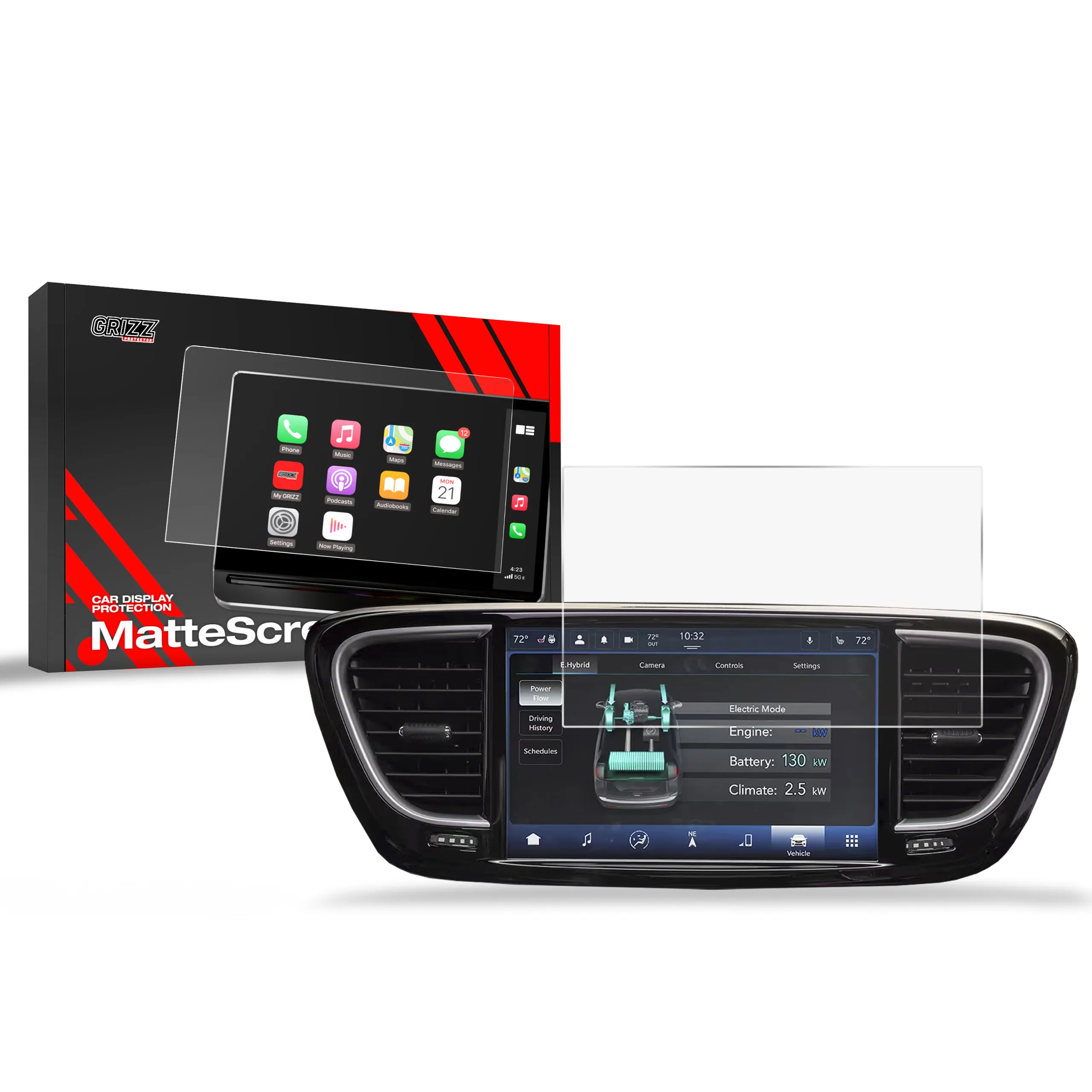 Skjermbeskytter Chrysler Pacifica Uconnect 8,4" 2016 - 2020 │ Matt Anti-fingeravtrykk Film Grizz MatteScreen