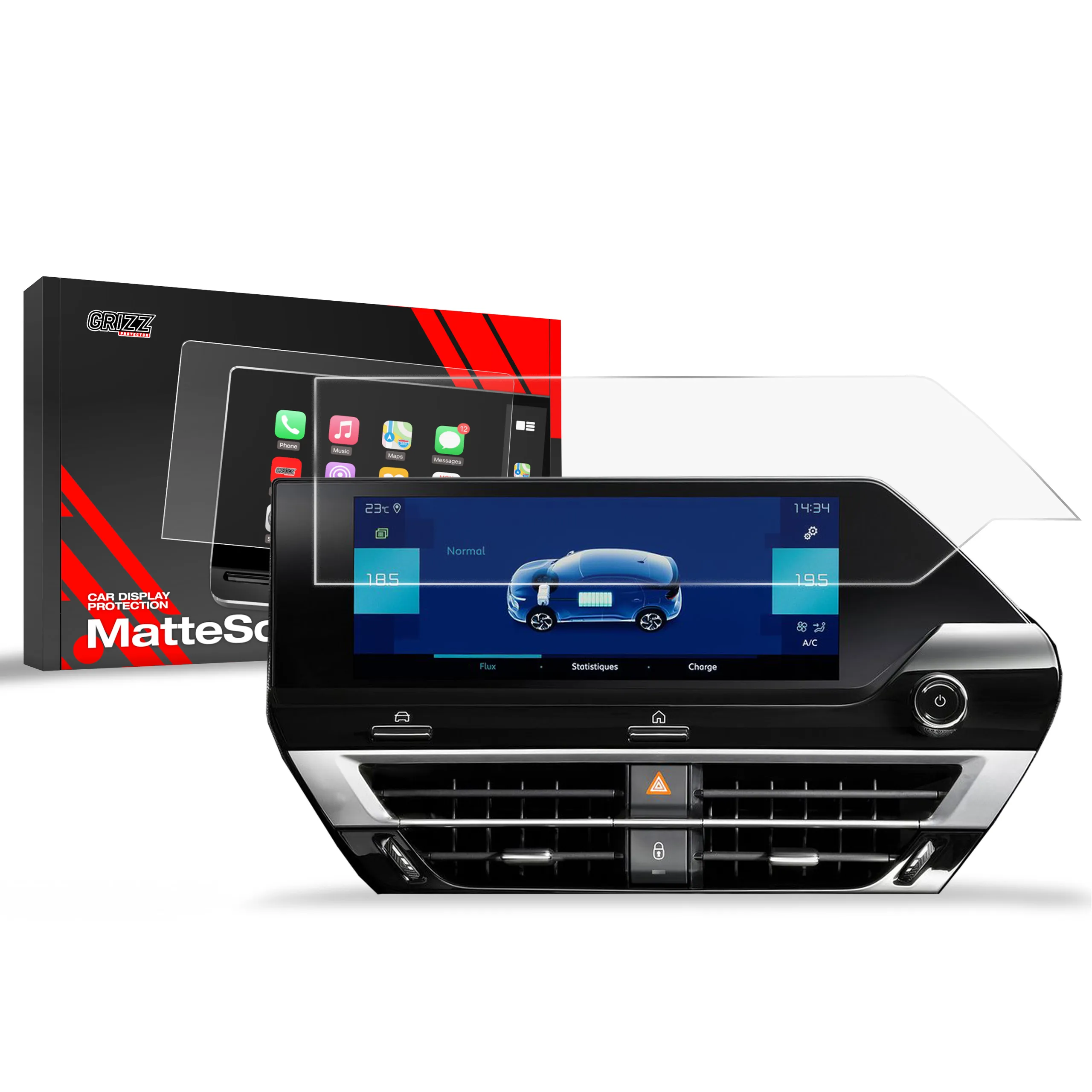 Skjermbeskytter Citroen C4 III 10" 2021 - 2025 │ Matt Anti-fingeravtrykk Film Grizz MatteScreen