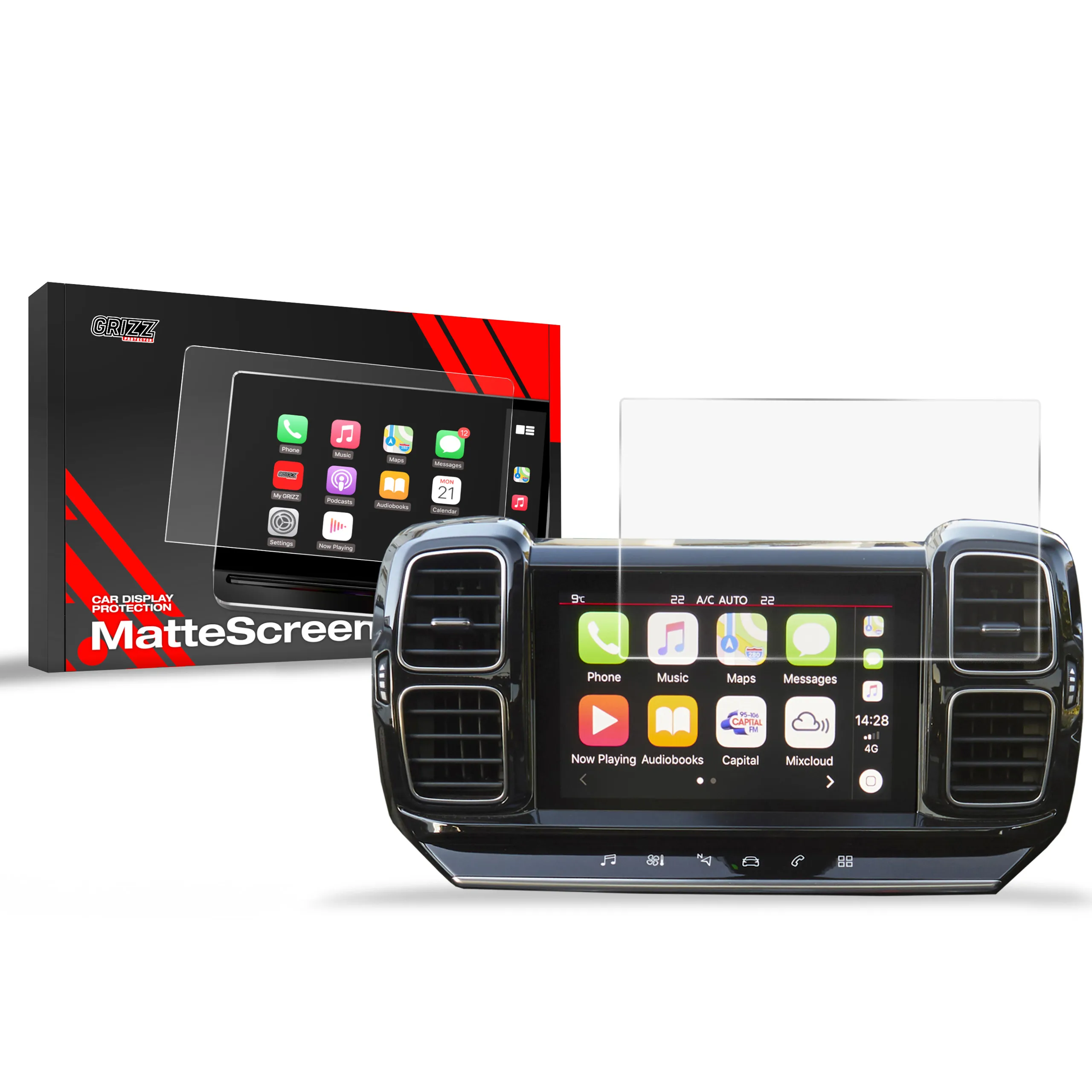 Skjermbeskytter Citroen C5 Aircross 2017 - 2021 │ Matt Anti-fingeravtrykk Film Grizz MatteScreen