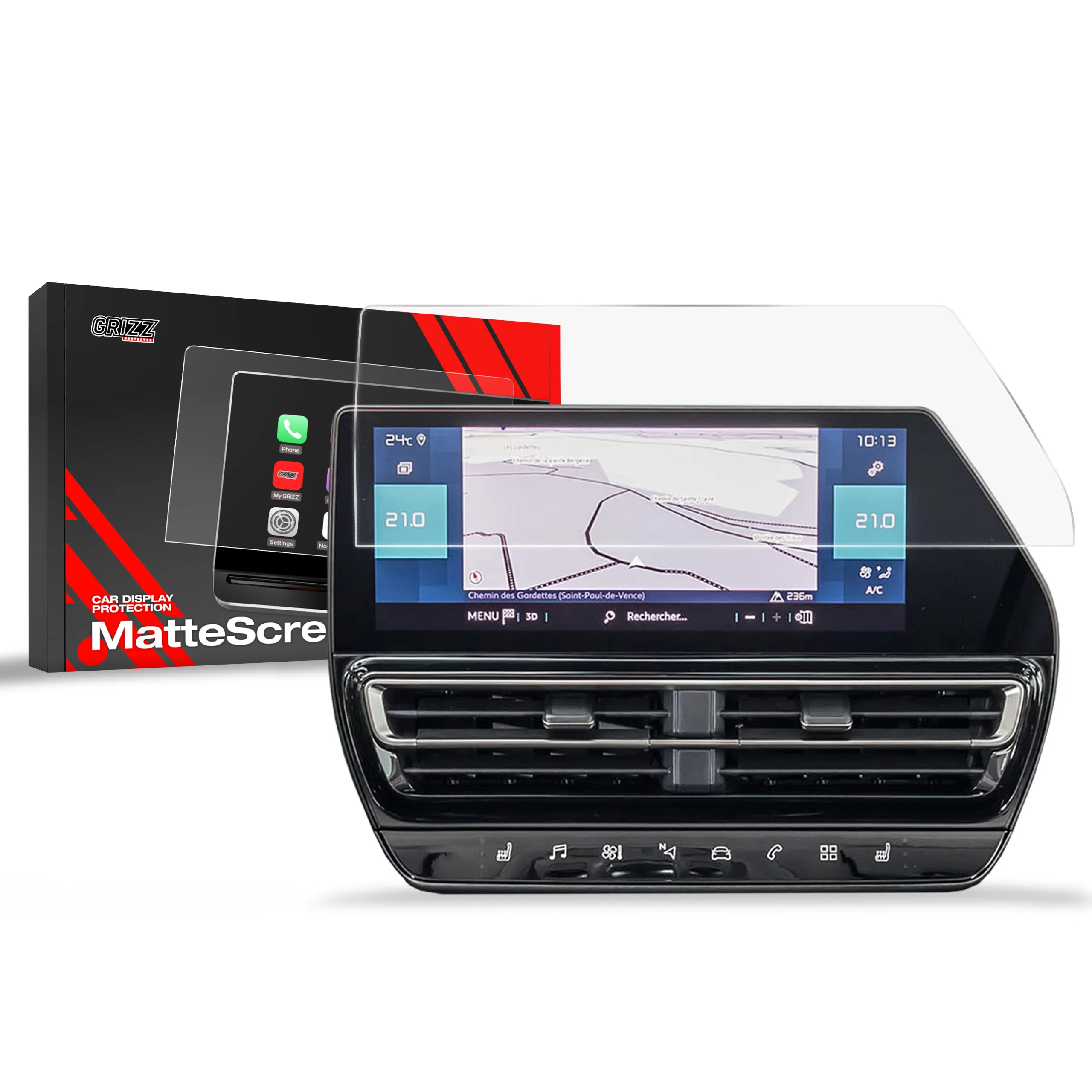 Skjermbeskytter Citroen C5 Aircross 2022 - 2025 │ Matt Anti-fingeravtrykk Film Grizz MatteScreen
