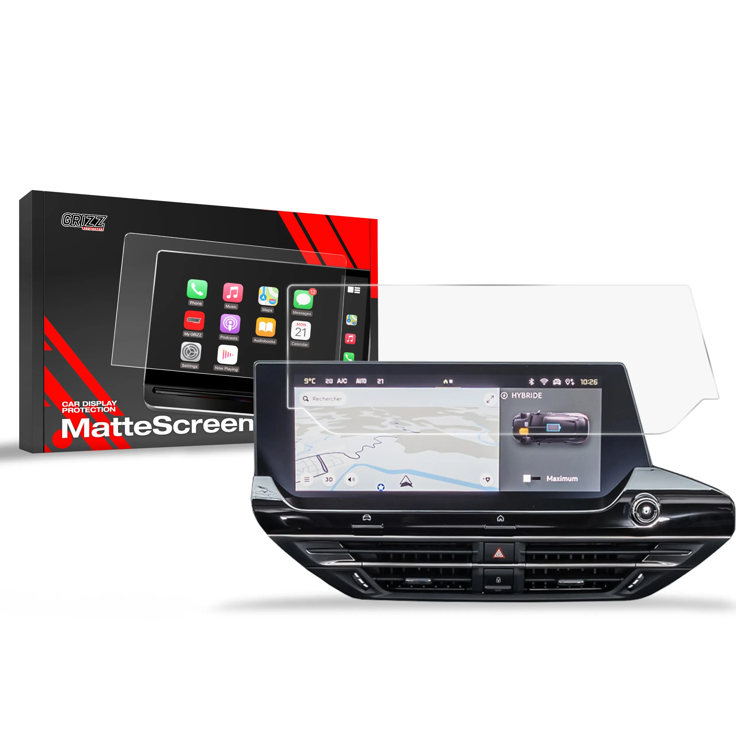 Skjermbeskytter Citroen C5X 2021 - 2025 │ Matt Anti-fingeravtrykk Film Grizz MatteScreen
