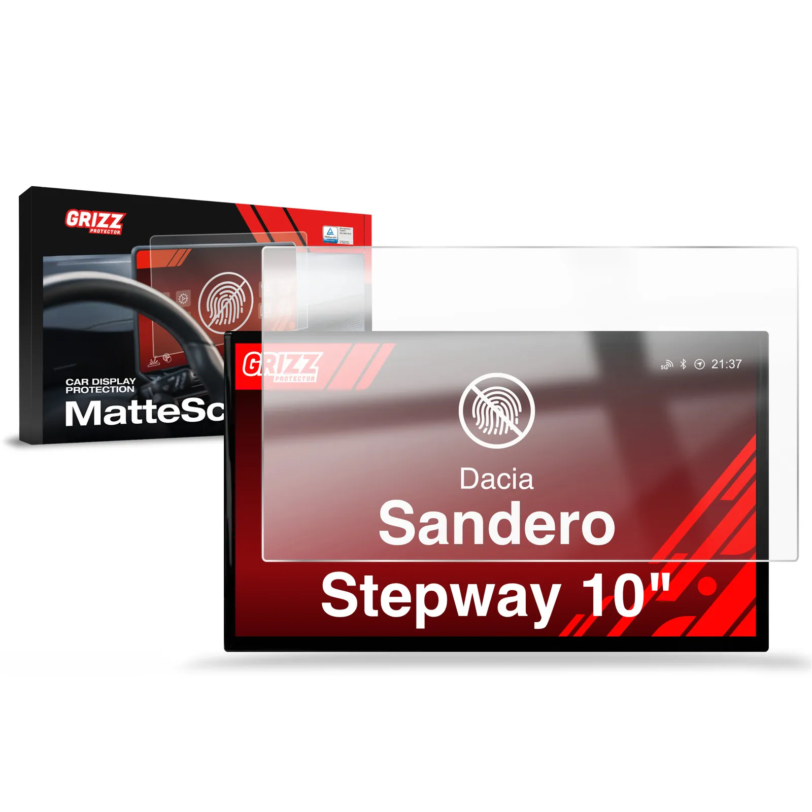 Skjermbeskytter Dacia Sandero Stepway I 2026 -> │ Anti-fingeravtrykk skjermfolie Gjennomsiktig Grizz CarDisplay120