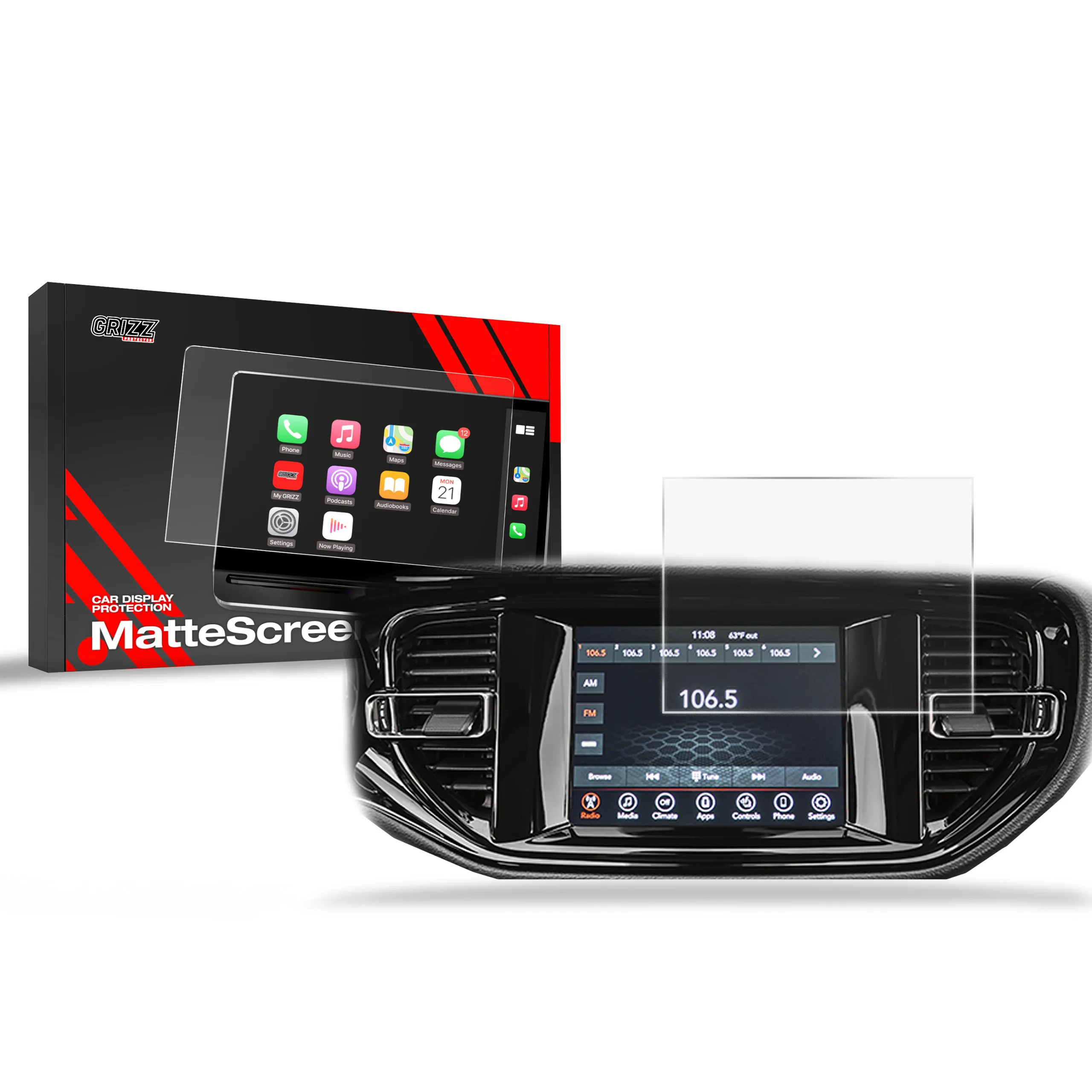 Skjermbeskytter Dodge Durango 2020 - 2024 │ Matt Anti-fingeravtrykk Film Grizz MatteScreen