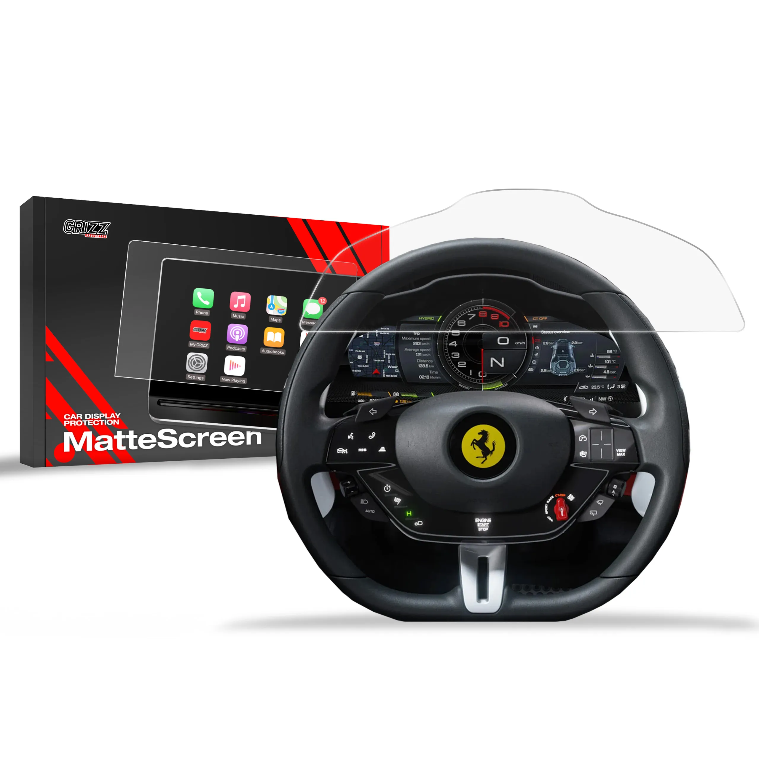 Skjermbeskytter Ferrari SF90 Stradale 2020 - 2025 │ Matt Anti-fingeravtrykk Film Grizz MatteScreen
