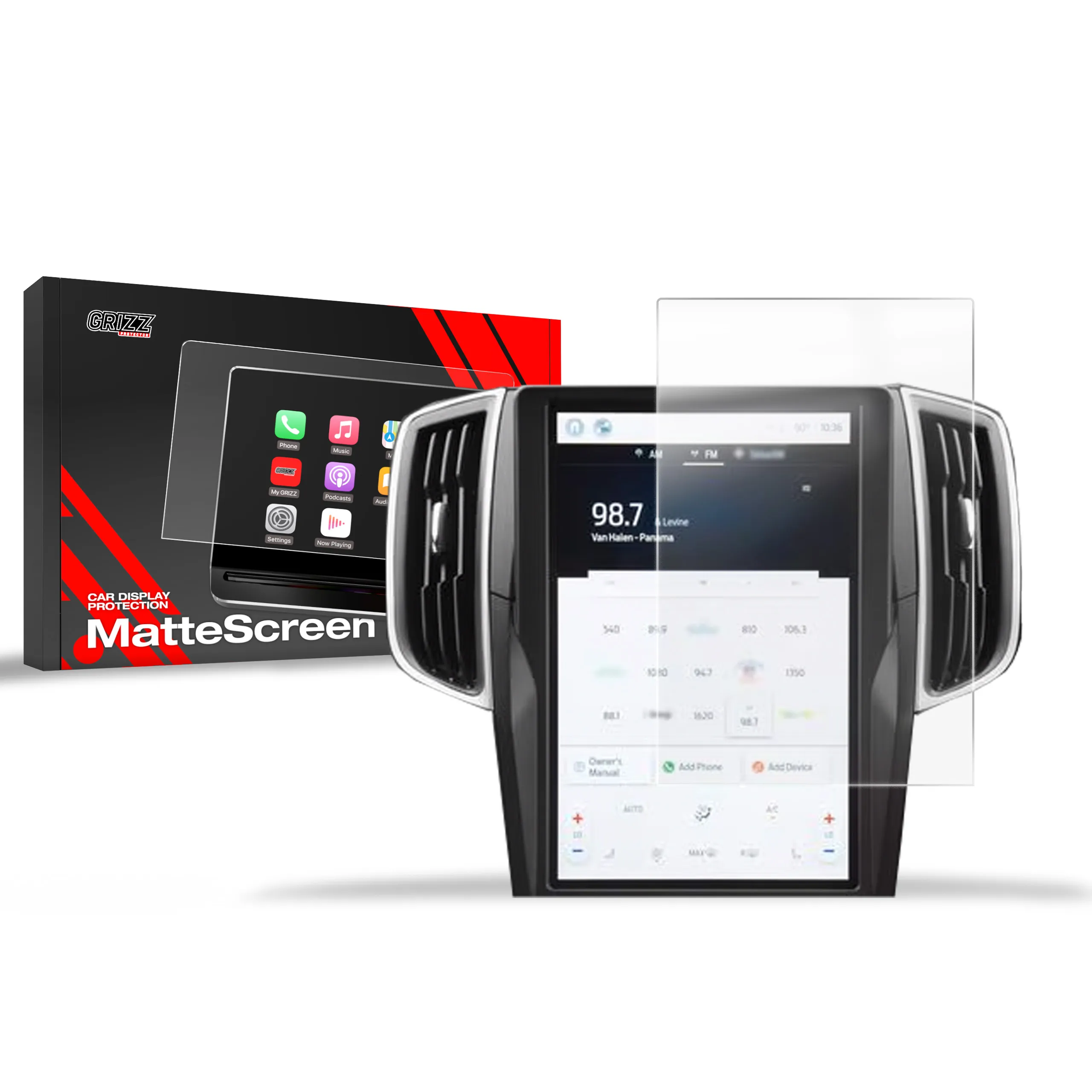 Skjermbeskytter Ford Edge 12" Sync4 2021 - 2025 │ Matt Anti-fingeravtrykk Film Grizz MatteScreen