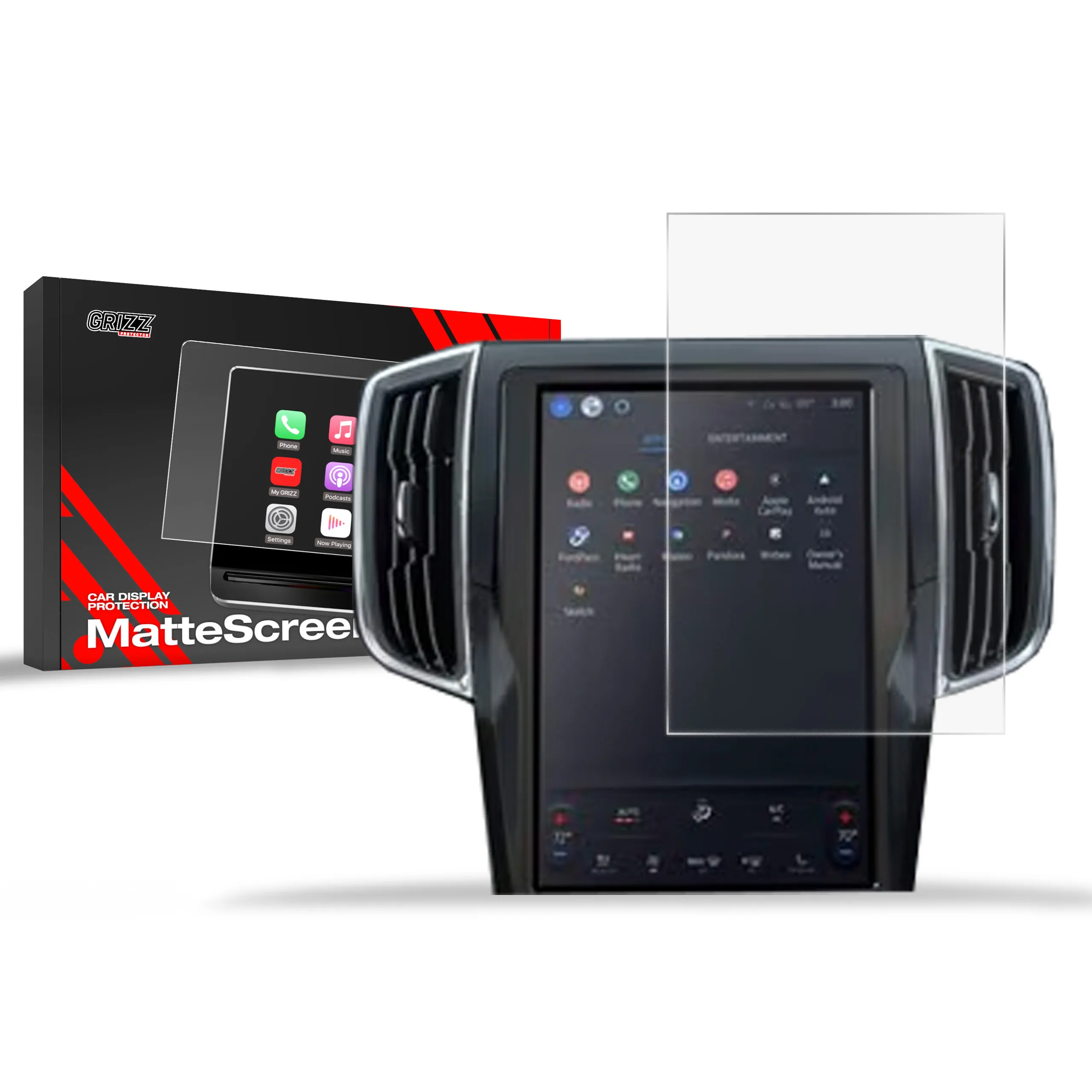 Skjermbeskytter Ford Edge 2021 - 2025 │ Matt Anti-fingeravtrykk Film Grizz MatteScreen