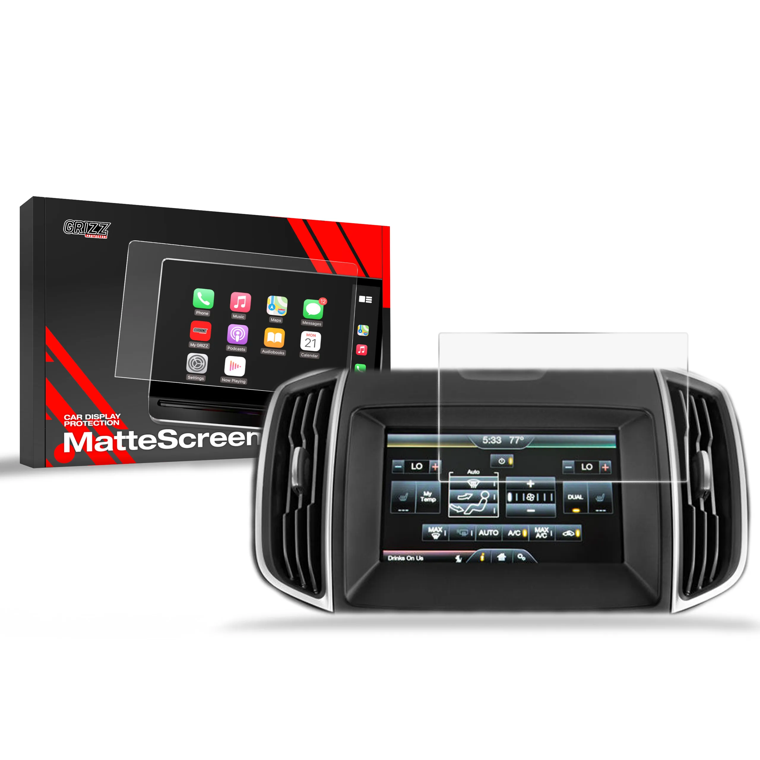 Skjermbeskytter Ford Edge 8" 2014 - 2021 │ Matt Anti-fingeravtrykk Film Grizz MatteScreen