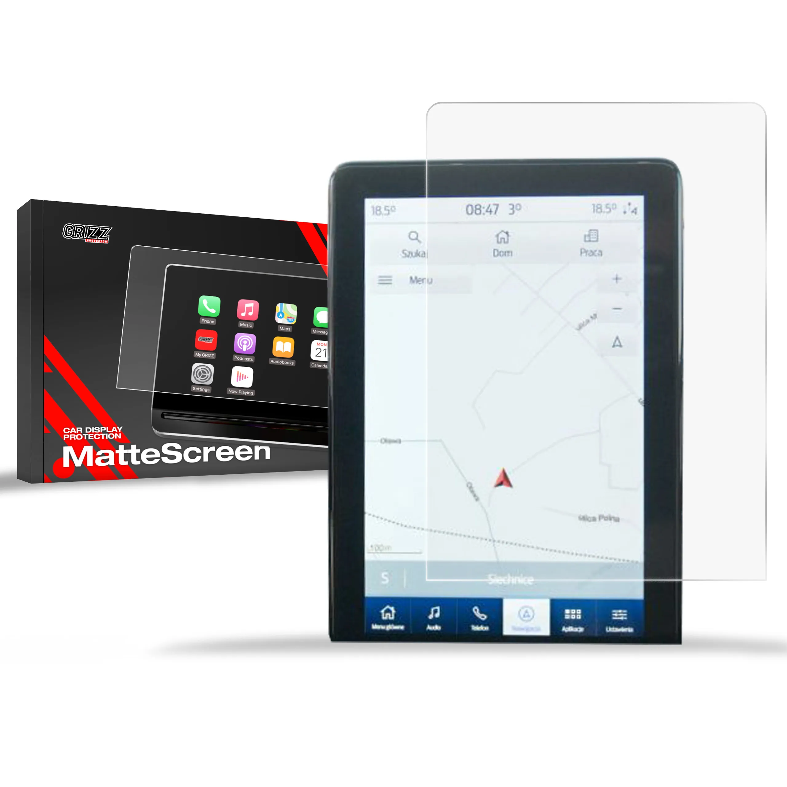 Skjermbeskytter Ford Explorer VI 12,3" 2022 - 2024 │ Matt Anti-fingeravtrykk Film Grizz MatteScreen