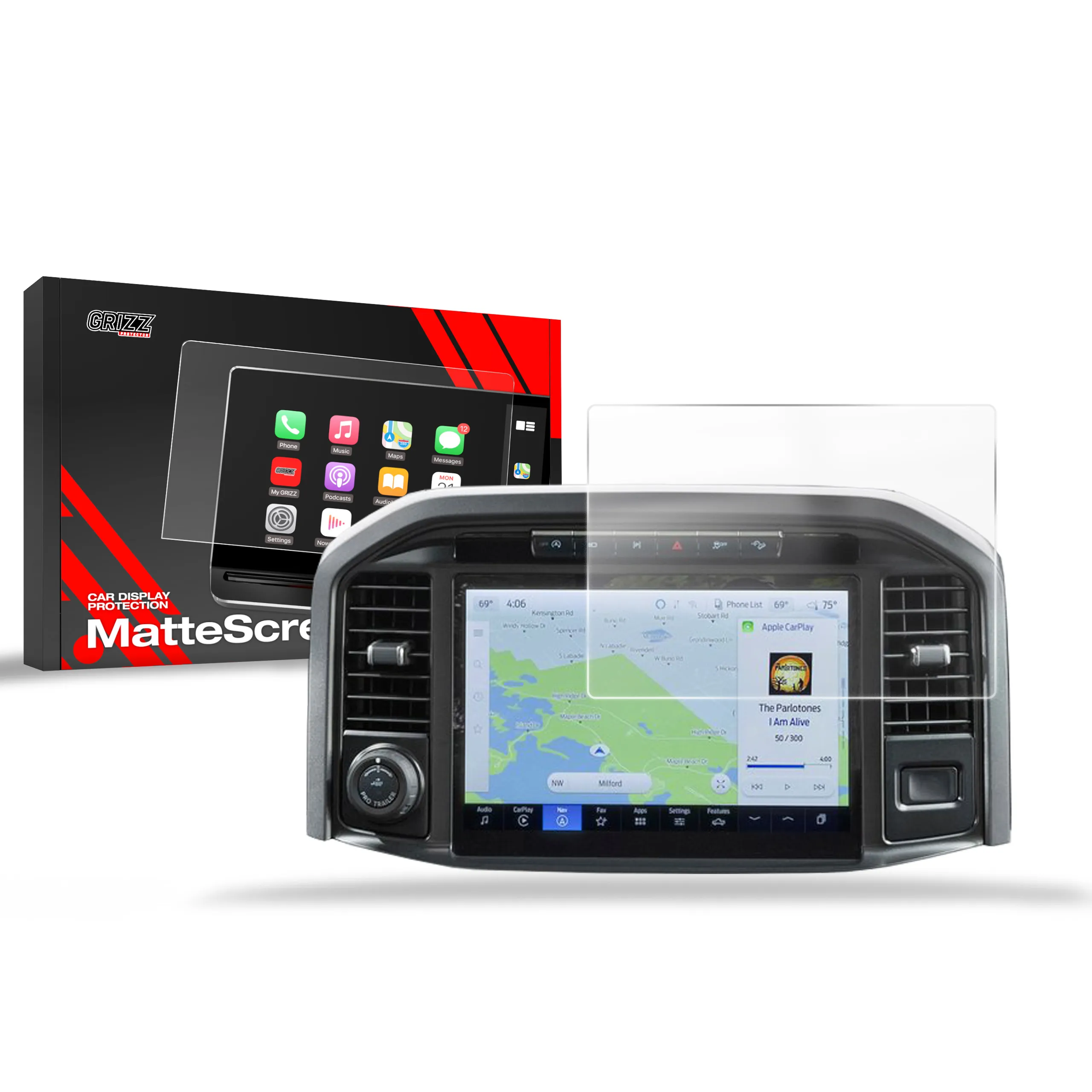 Skjermbeskytter Ford F150 Raptor 12" 2021 - 2025 │ Matt Anti-fingeravtrykk Film Grizz MatteScreen