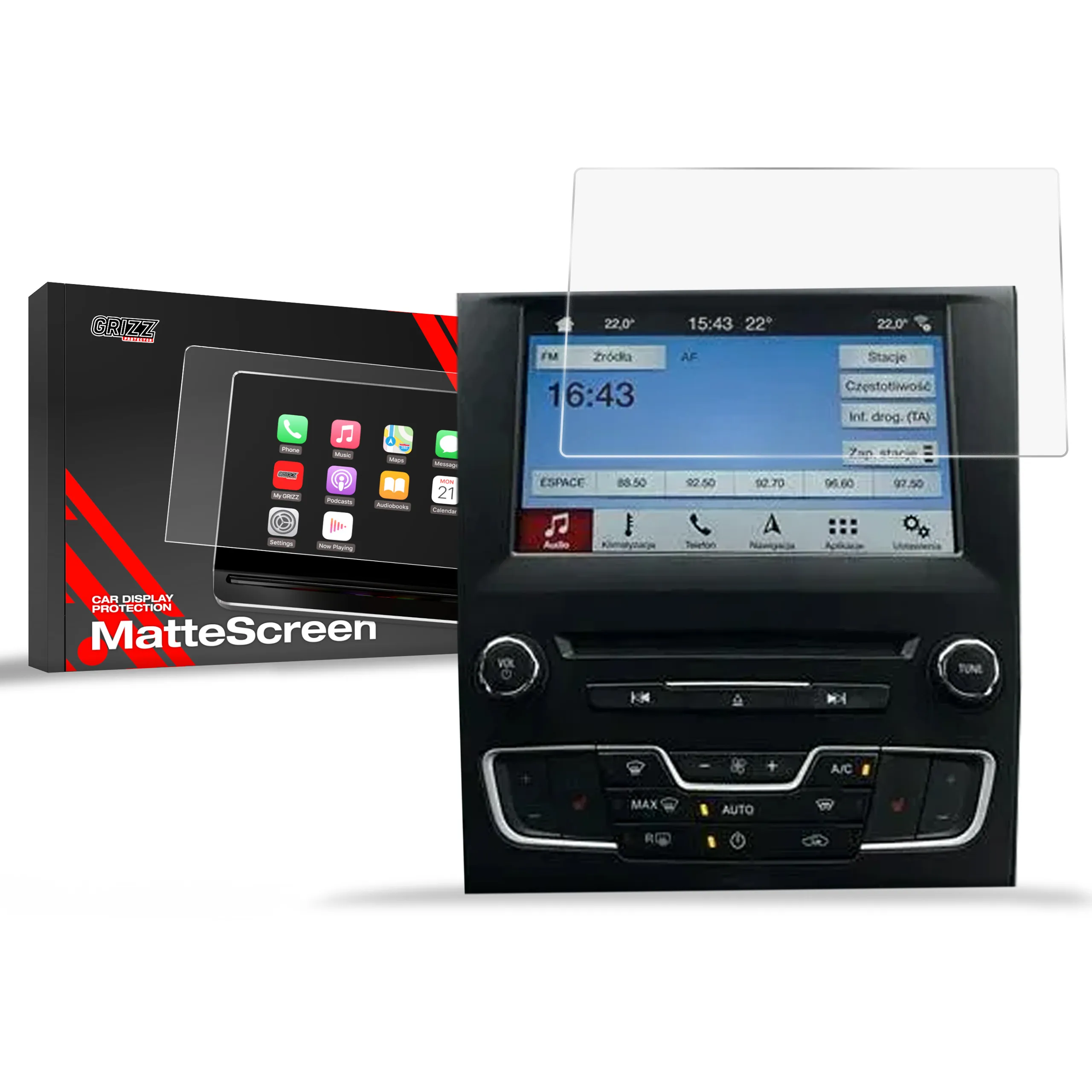 Skjermbeskytter Ford Mondeo V 5 10,1" 2014 - 2022 │ Matt Anti-fingeravtrykk Film Grizz MatteScreen