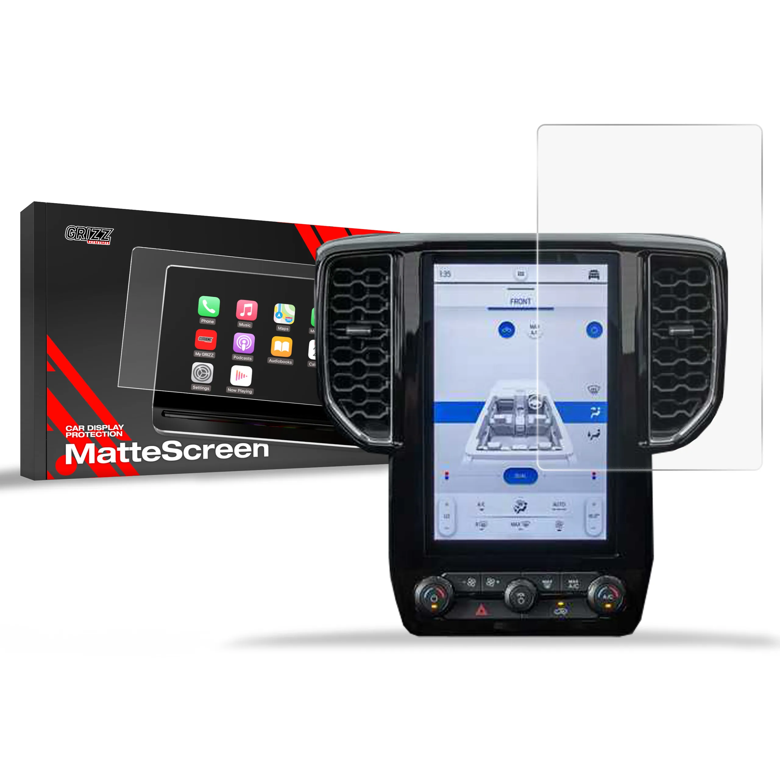 Skjermbeskytter Ford Ranger VI 12,3" 2021 - 2025 │ Matt Anti-fingeravtrykk Film Grizz MatteScreen