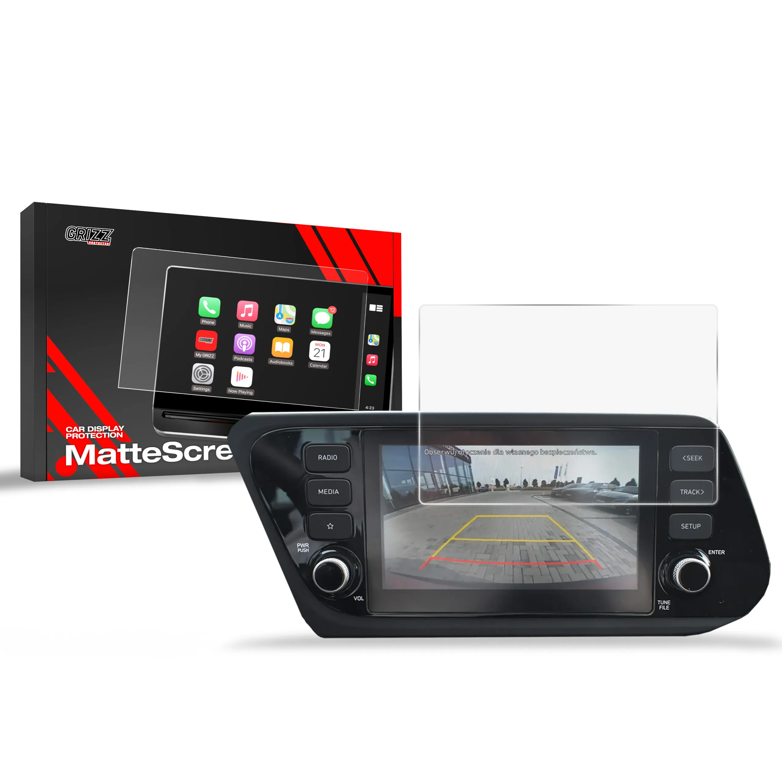 Skjermbeskytter Hyundai Bayon 8" 2021 - 2024 │ Matt Anti-fingeravtrykk Film Grizz MatteScreen