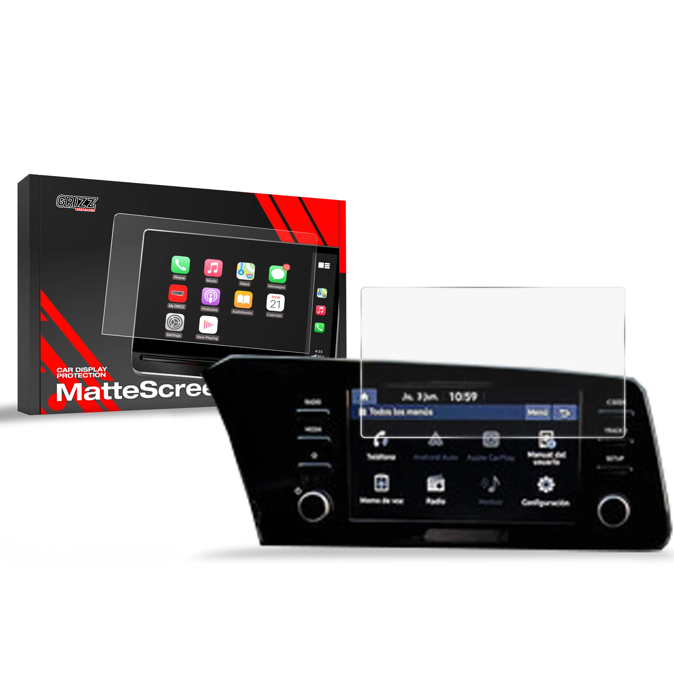 Skjermbeskytter Hyundai Elantra CN7 8" 2020 - 2025 │ Matt Anti-fingeravtrykk Film Grizz MatteScreen