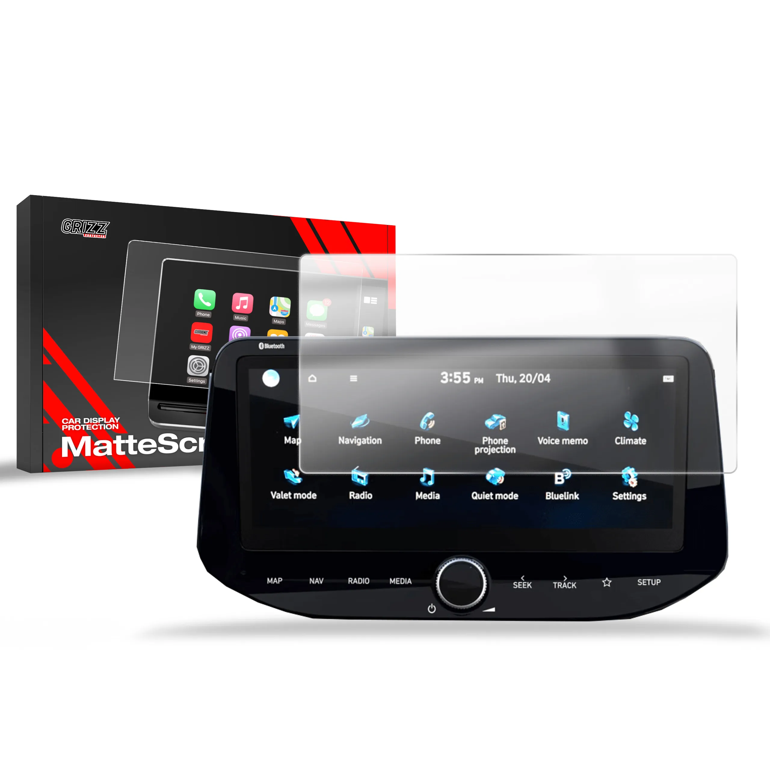 Skjermbeskytter Hyundai i20 10,25" 2024 - 2025 │ Matt Anti-fingeravtrykk Film Grizz MatteScreen