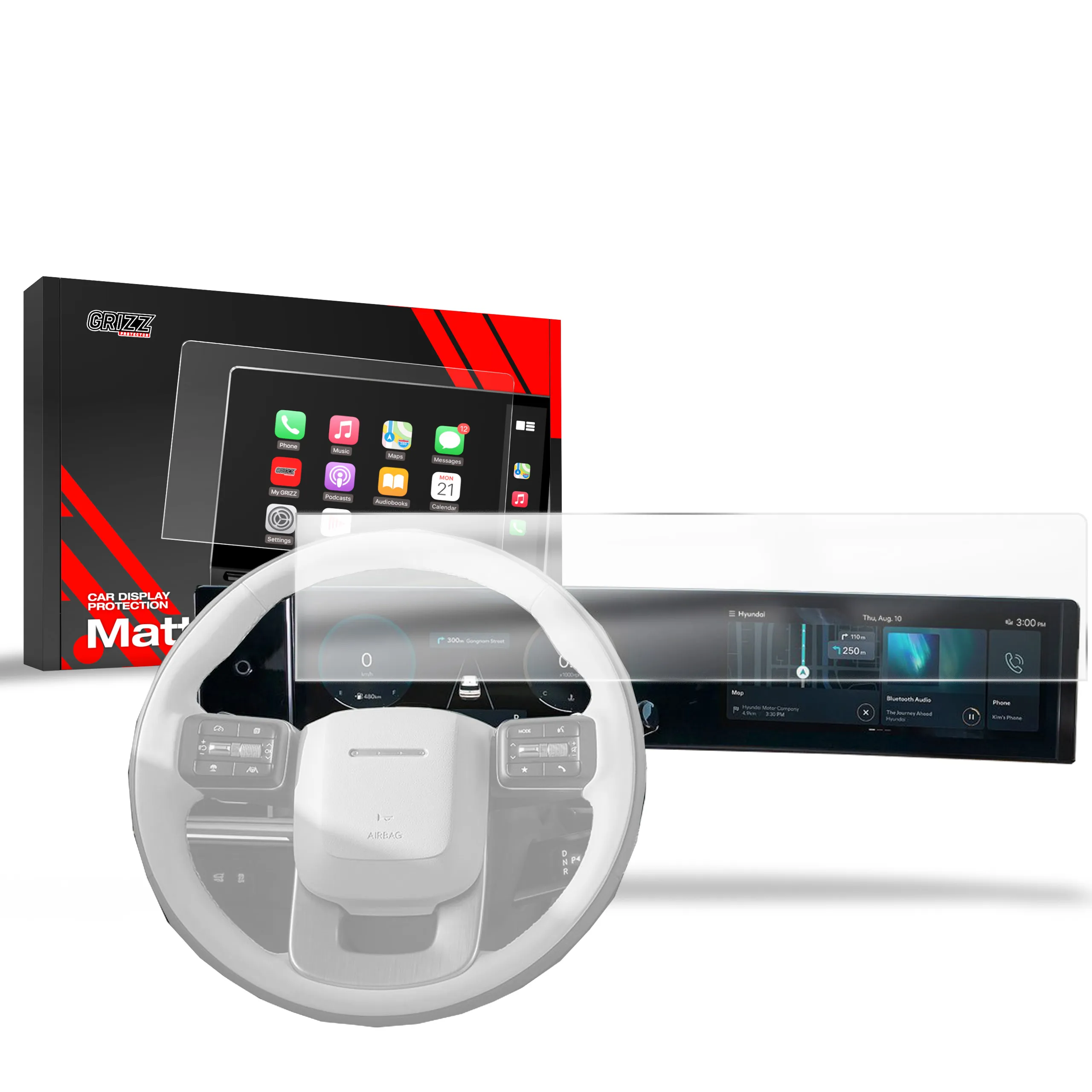 Skjermbeskytter Hyundai Santa FE 2024 - 2025 │ Matt Anti-fingeravtrykk Film Grizz MatteScreen