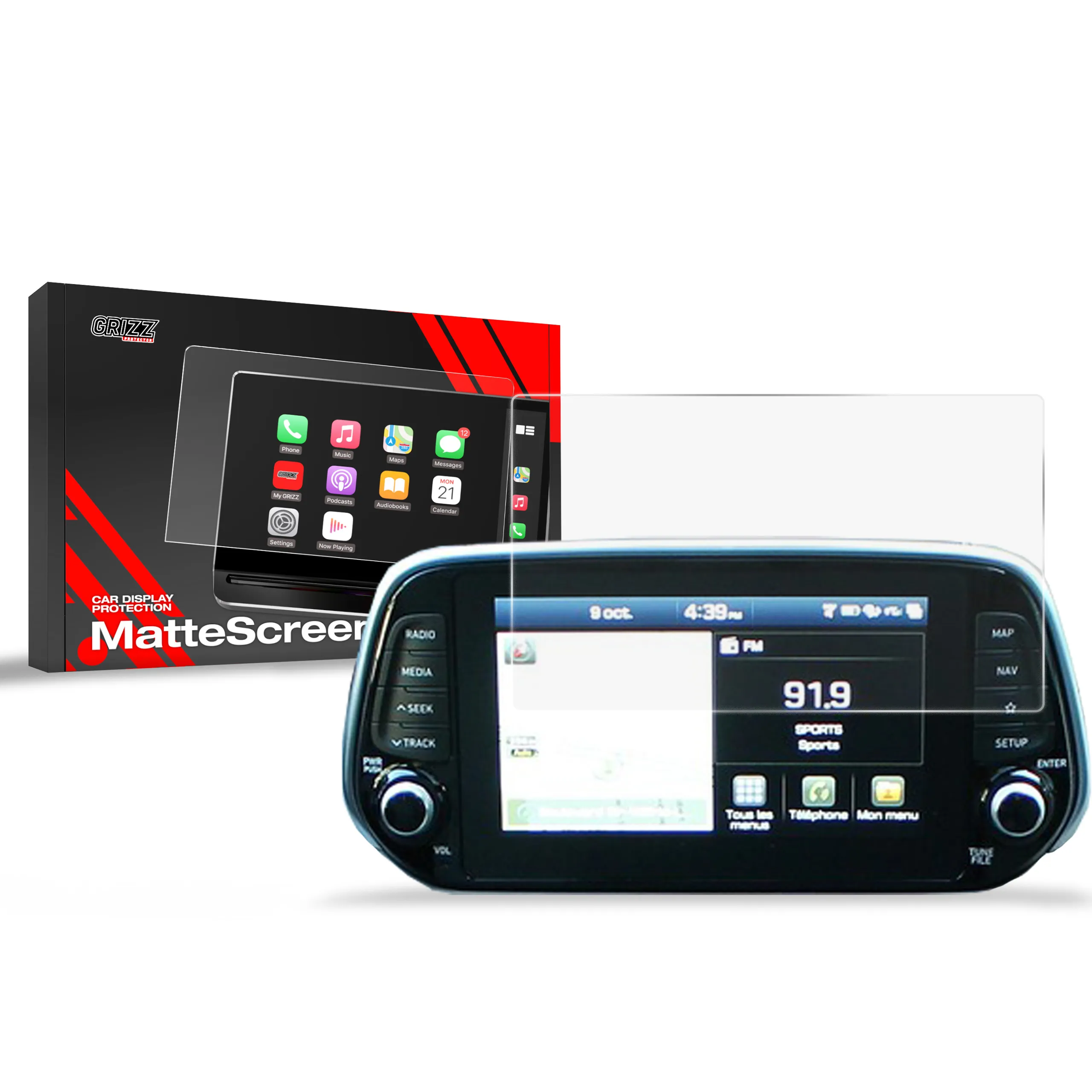 Skjermbeskytter Hyundai Santa Fe 8" 2019 - 2023 │ Matt Anti-fingeravtrykk Film Grizz MatteScreen