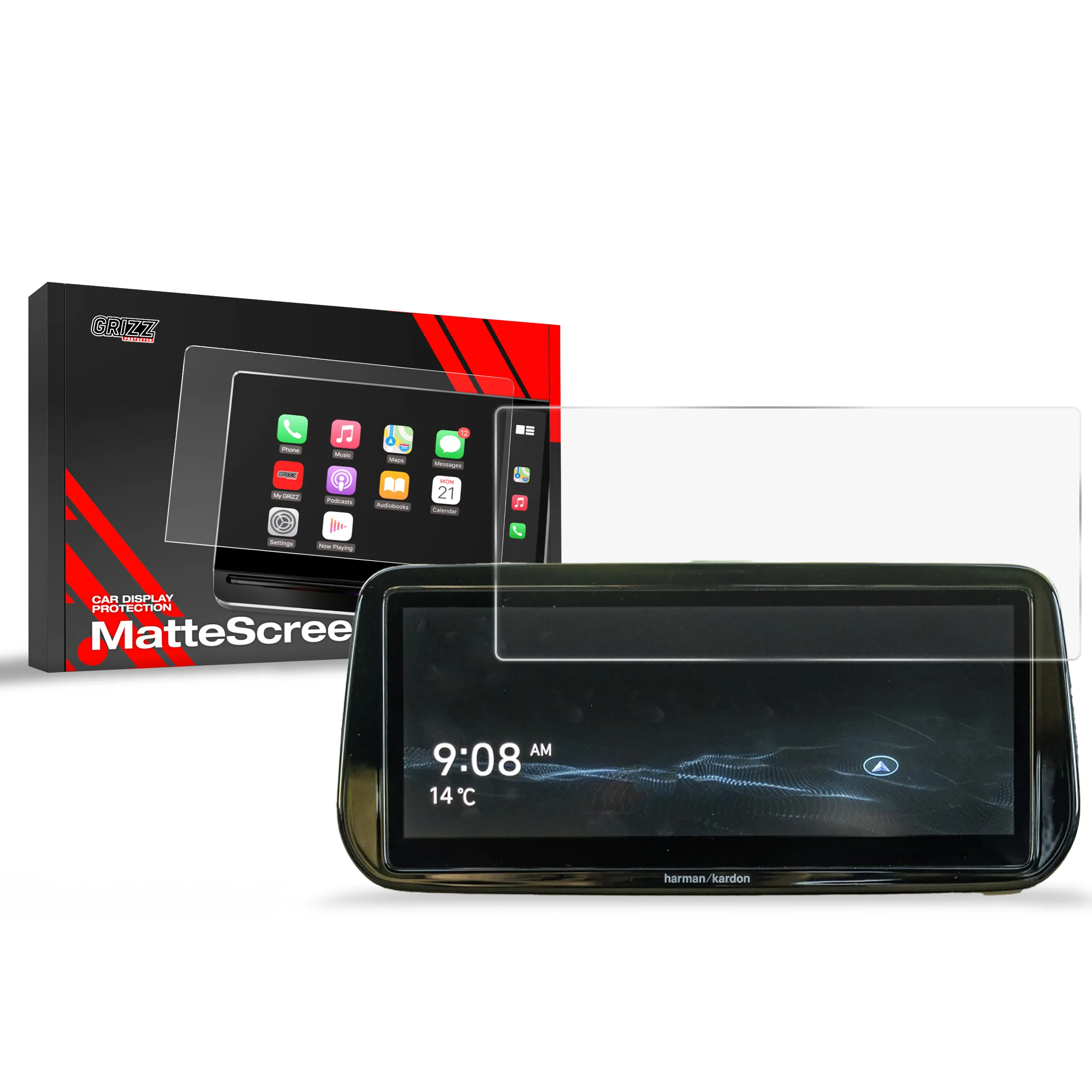 Skjermbeskytter Hyundai Santa FE Hybrid 2021 - 2024 │ Matt Anti-fingeravtrykk Film Grizz MatteScreen