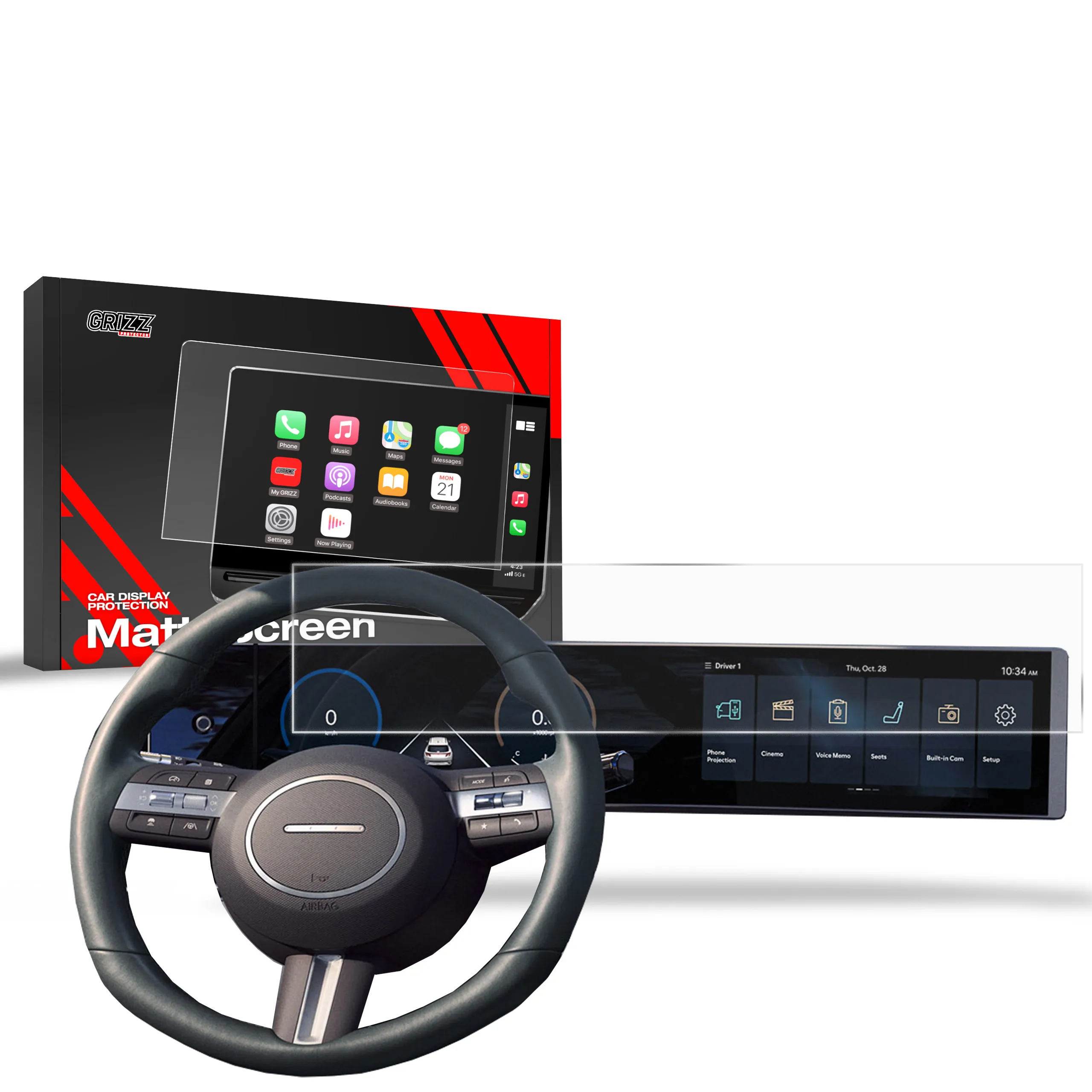 Skjermbeskytter Hyundai Tucson 12,3" 2024 - 2025 │ Matt Anti-fingeravtrykk Film Grizz MatteScreen