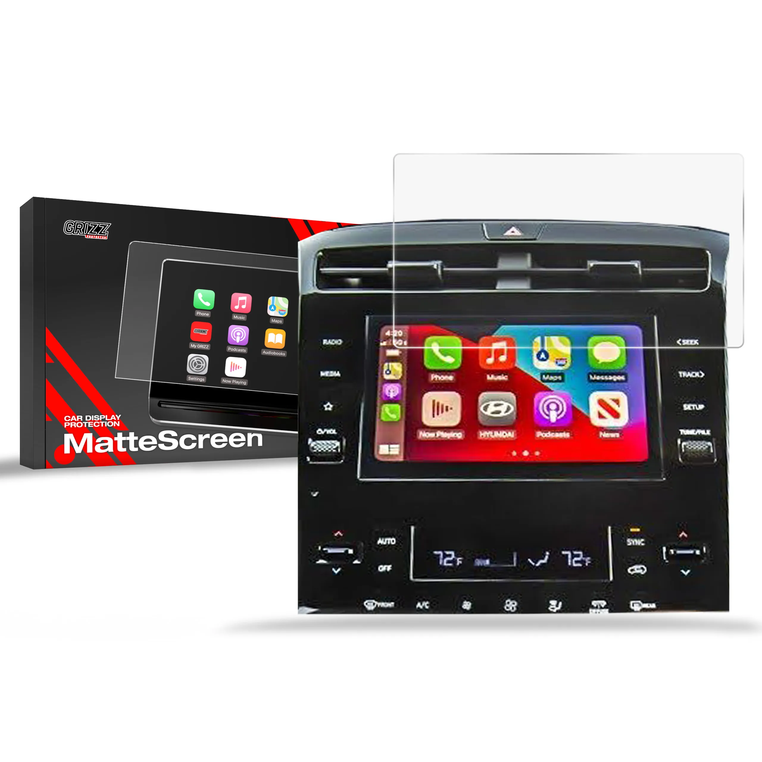 Skjermbeskytter Hyundai Tucson 8" 2020 - 2024 │ Matt Anti-fingeravtrykk Film Grizz MatteScreen
