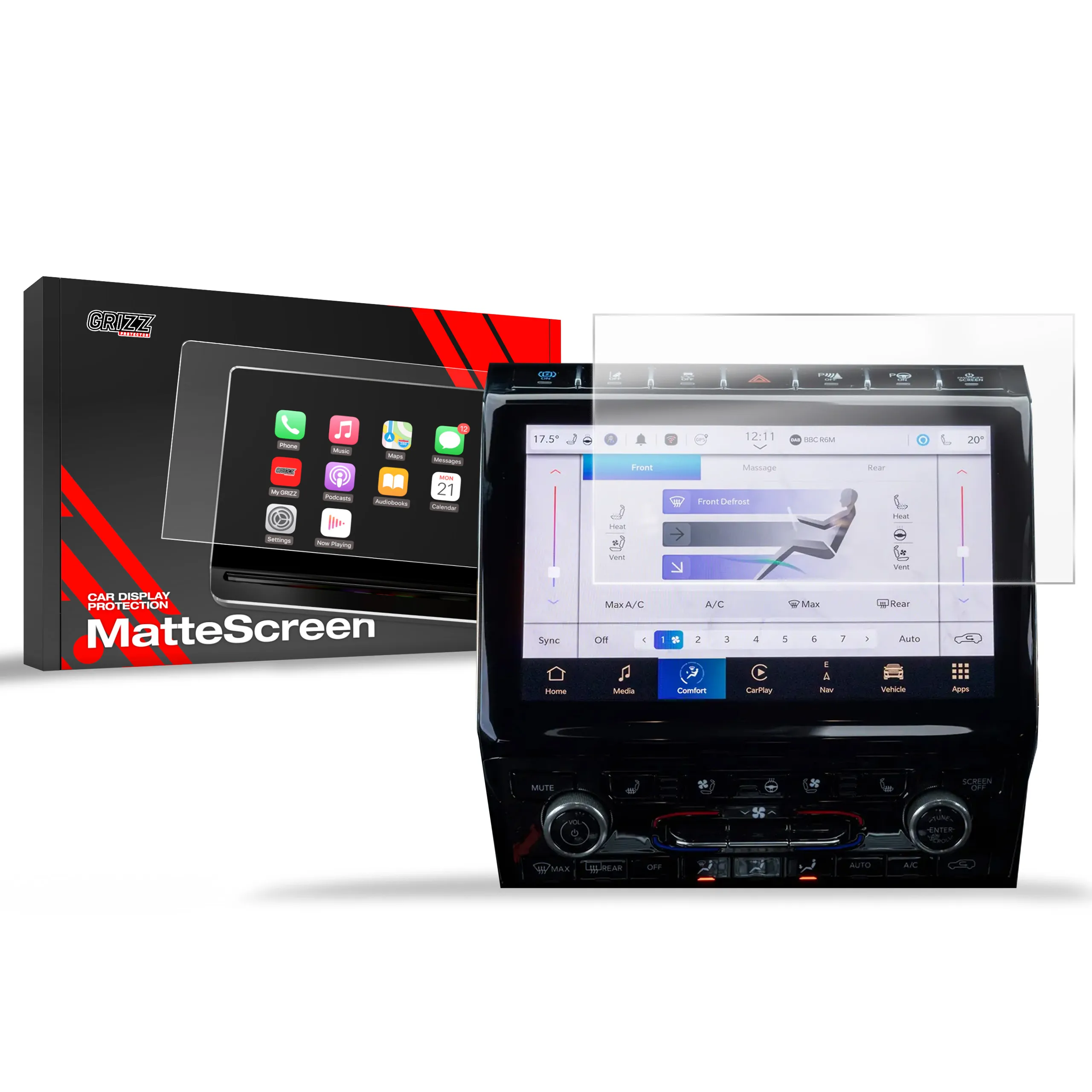 Skjermbeskytter Jeep Grand Cherokee 2020 - 2025 │ Matt Anti-fingeravtrykk Film Grizz MatteScreen