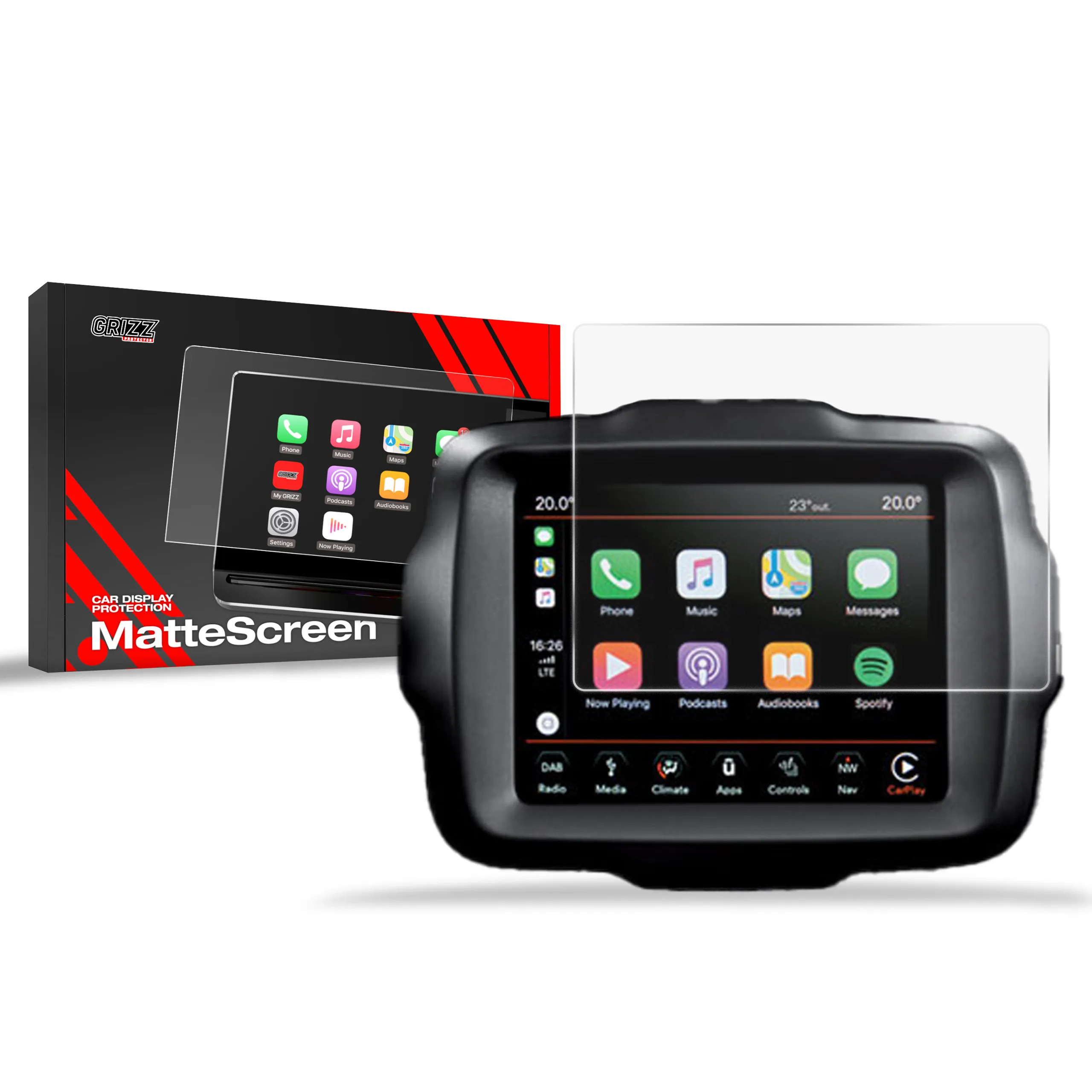 Skjermbeskytter Jeep Wrangler 8,4" 2018 - 2024 │ Matt Anti-fingeravtrykk Film Grizz MatteScreen Image 1