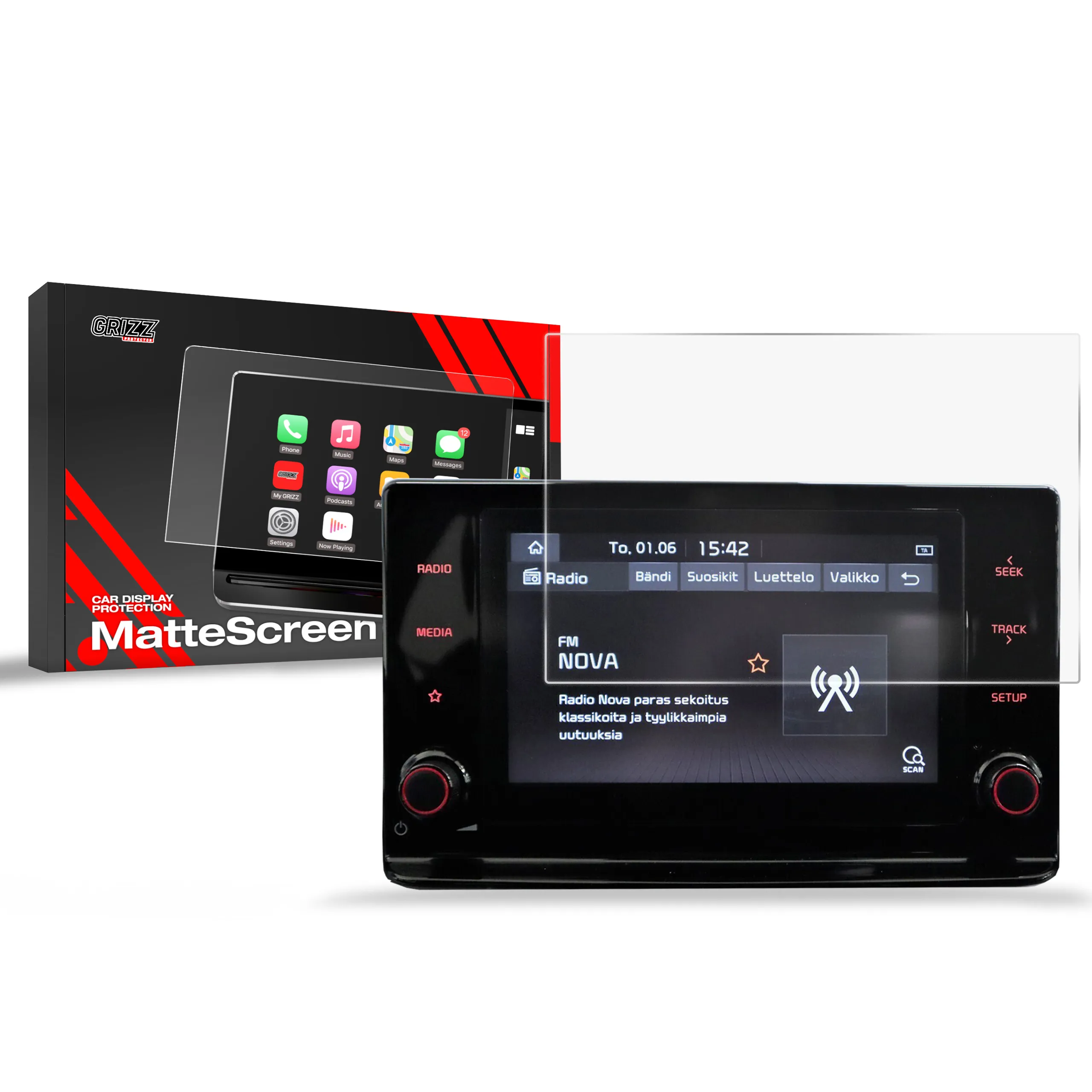 Skjermbeskytter Kia Ceed 8" 2018 - 2024 │ Matt Anti-fingeravtrykk Film Grizz MatteScreen