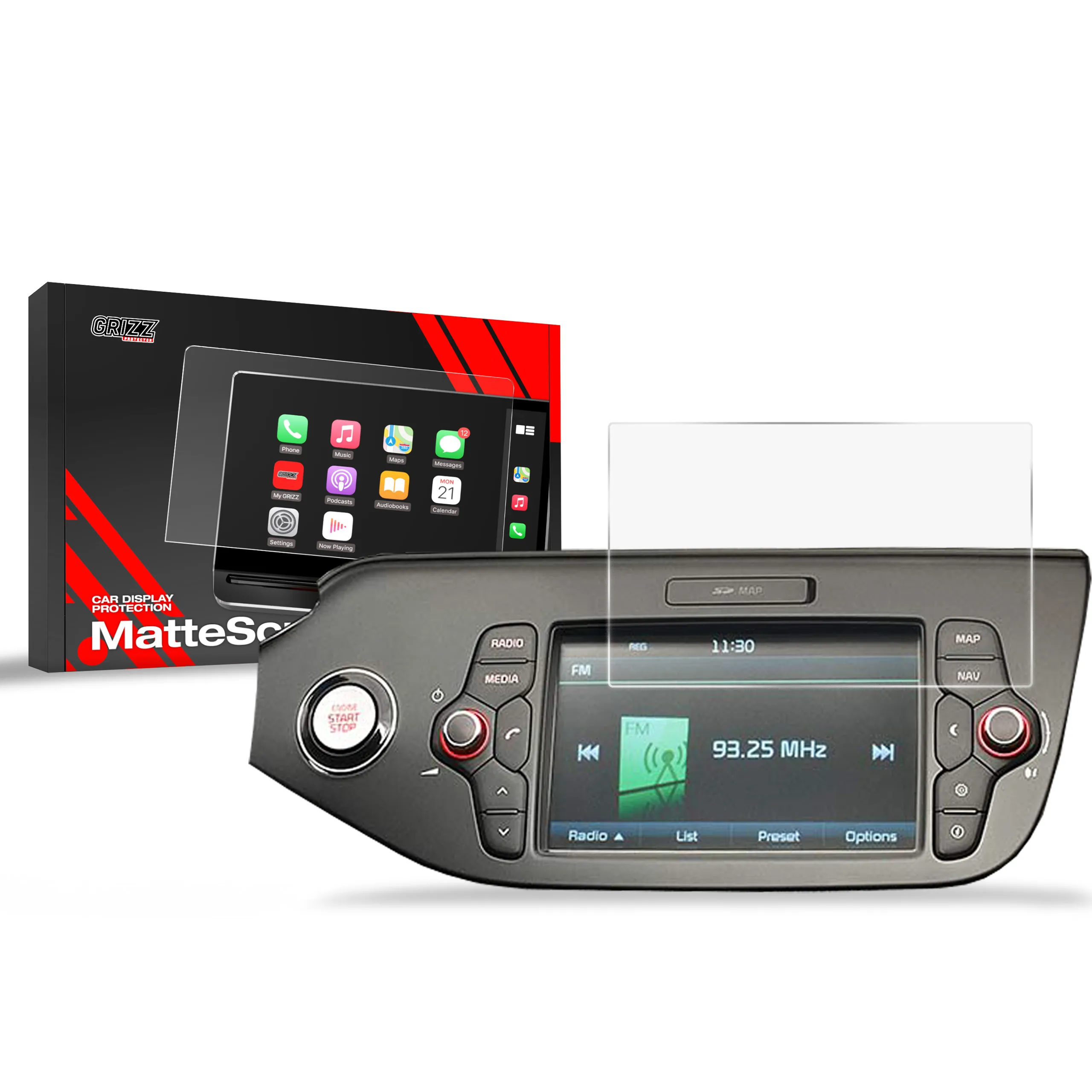 Skjermbeskytter Kia Ceed II 2015 - 2018 │ Matt Anti-fingeravtrykk Film Grizz MatteScreen