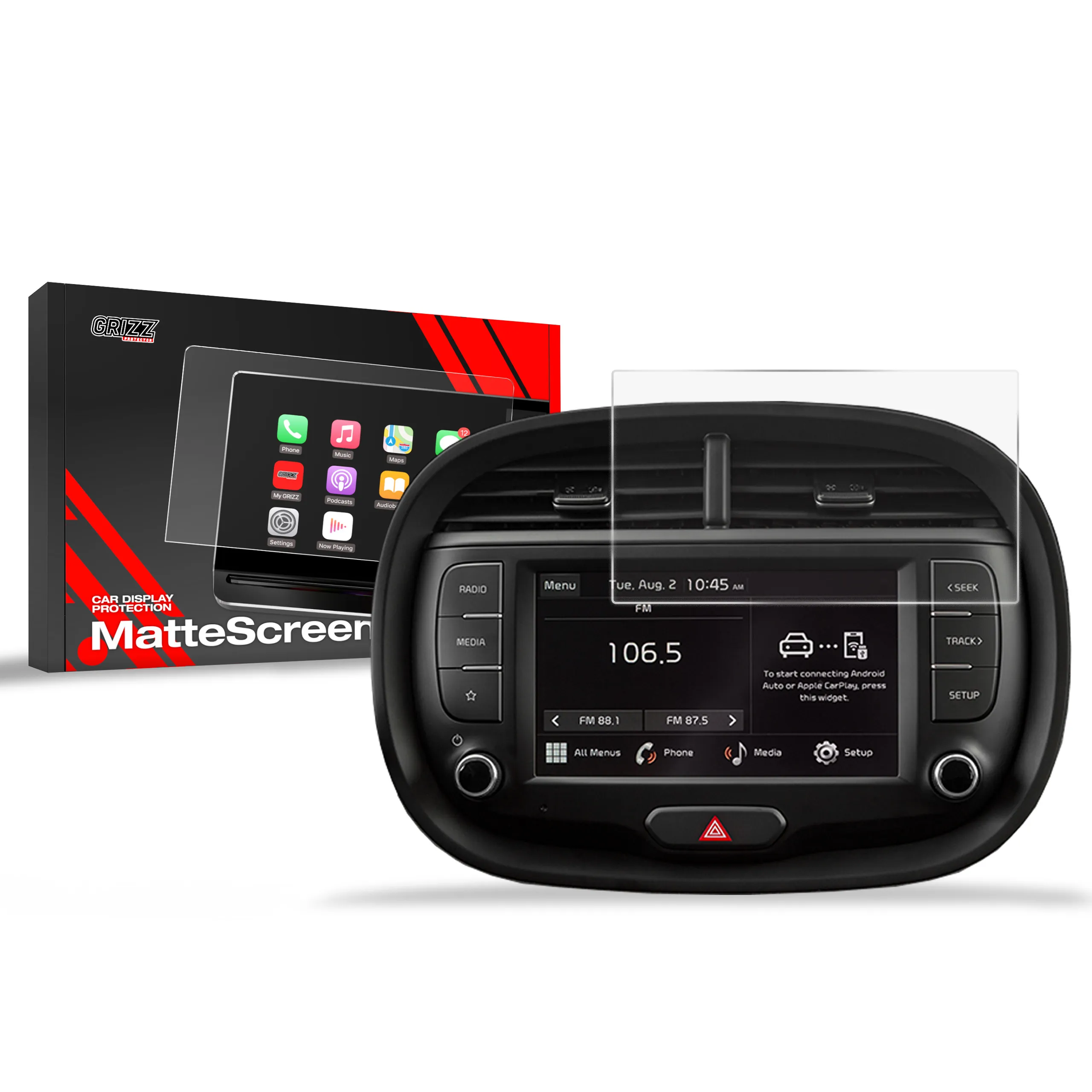 Skjermbeskytter Kia E-Soul II 2018 - 2022 │ Matt Anti-fingeravtrykk Film Grizz MatteScreen