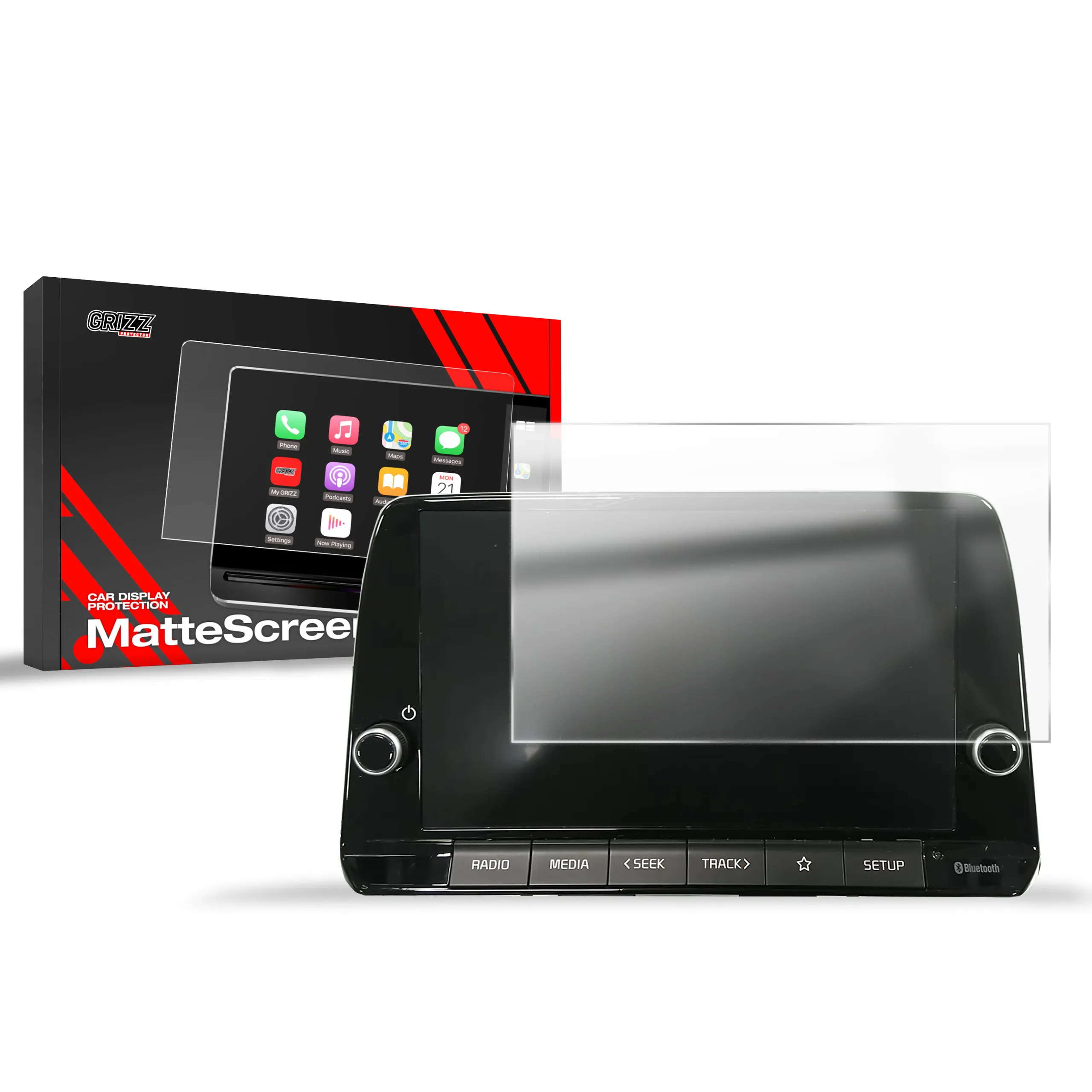 Skjermbeskytter Kia Picanto III 8" 2020 - 2024 │ Matt Anti-fingeravtrykk Film Grizz MatteScreen
