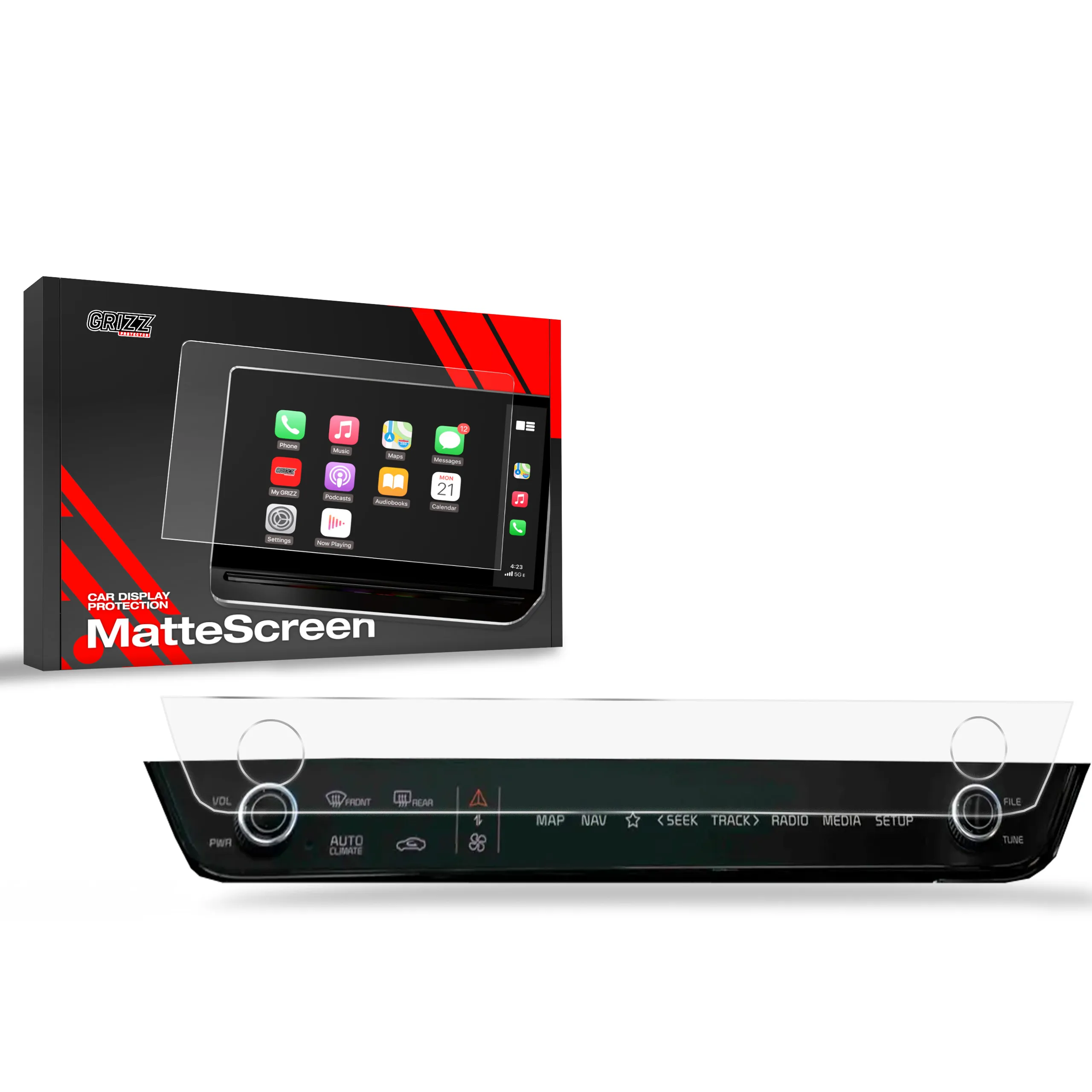 Skjermbeskytter Kia Sportage V 2021 - 2024 AC Panel │ Matt Anti-fingeravtrykk Film Grizz MatteScreen