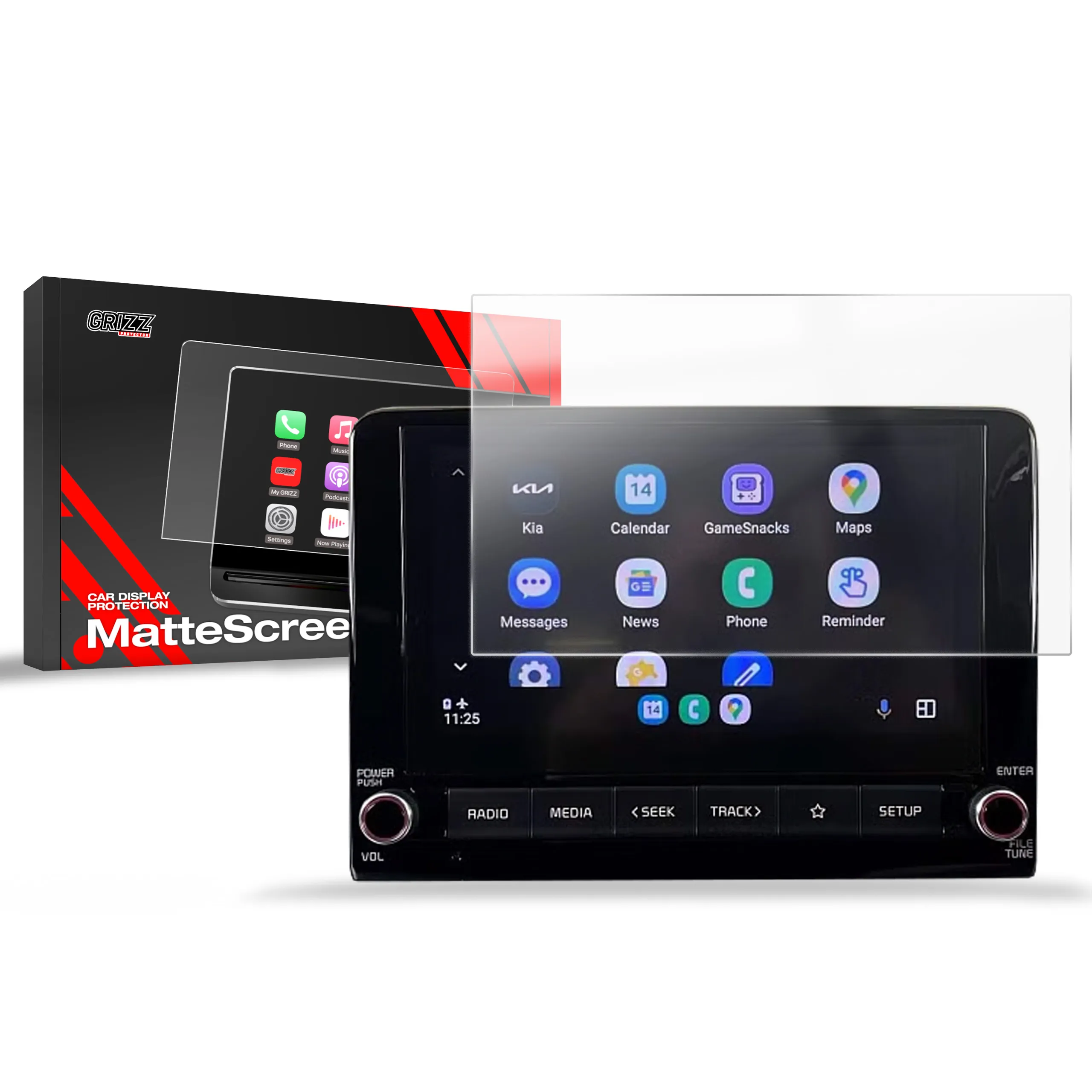 Skjermbeskytter Kia Stonic 8" 2022 - 2023 │ Matt Anti-fingeravtrykk Film Grizz MatteScreen