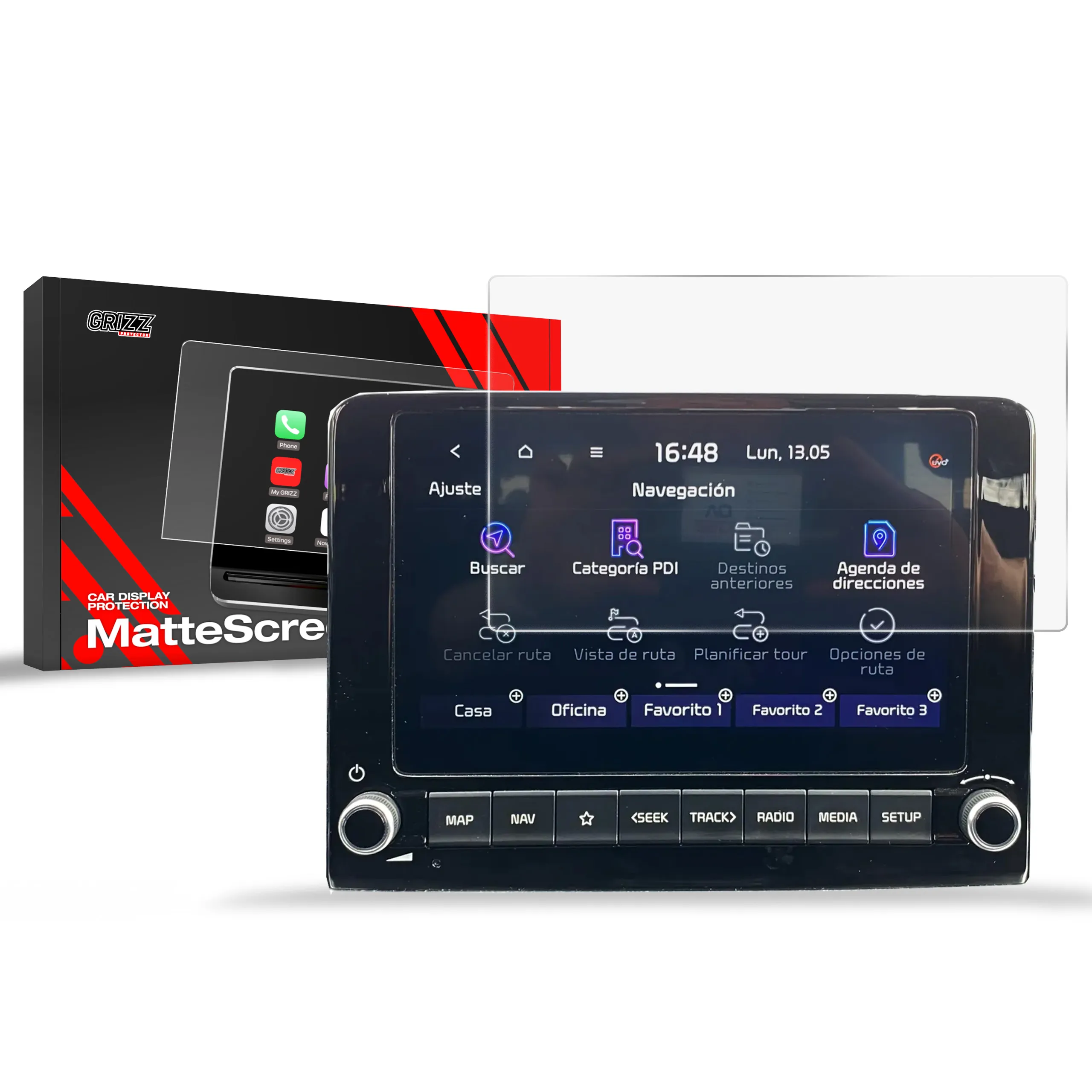 Skjermbeskytter Kia Stonic 8" 2024 - 2025 │ Matt Anti-fingeravtrykk Film Grizz MatteScreen