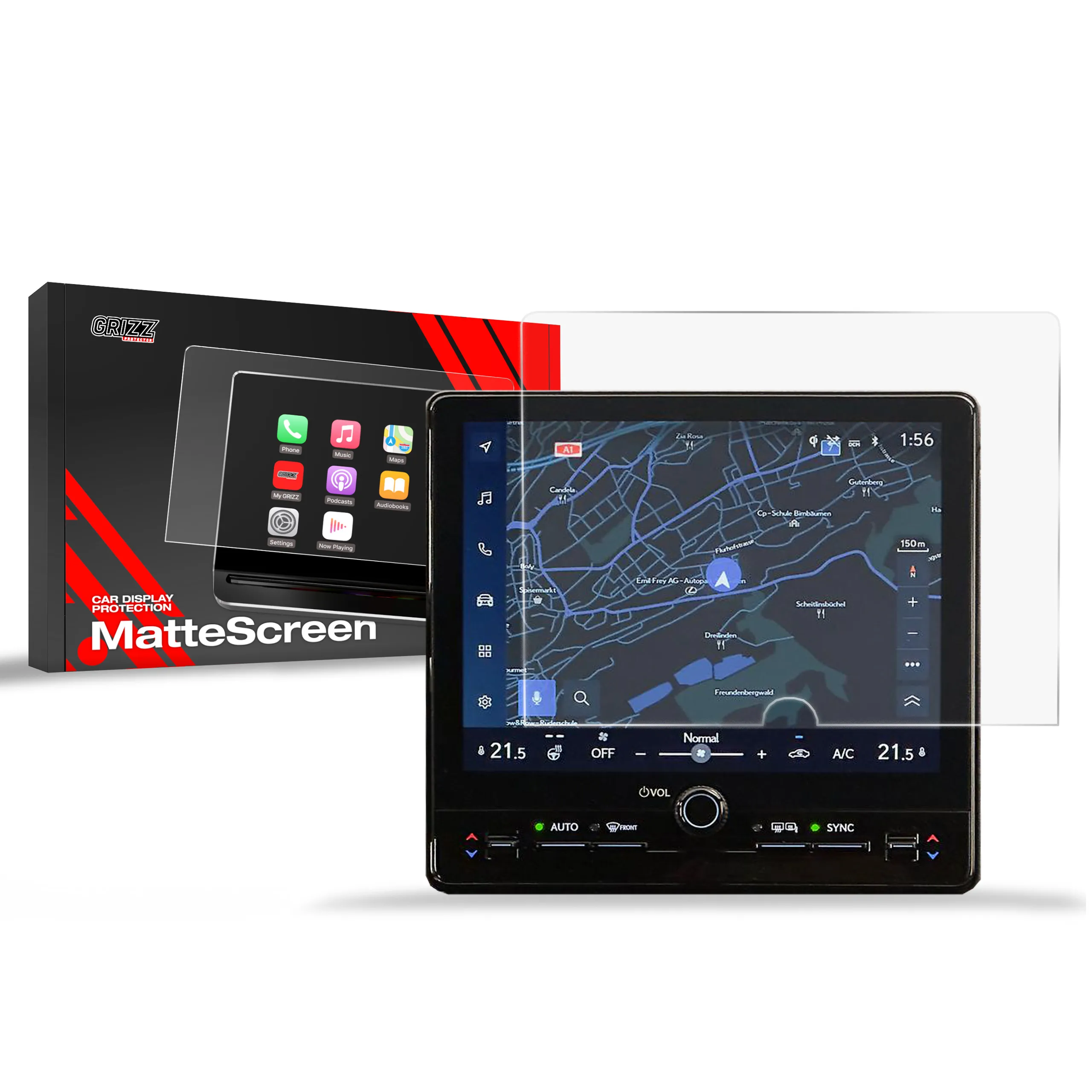 Skjermbeskytter Lexus LBX 9,8" 2023 - 2025 │ Matt Anti-fingeravtrykk Film Grizz MatteScreen