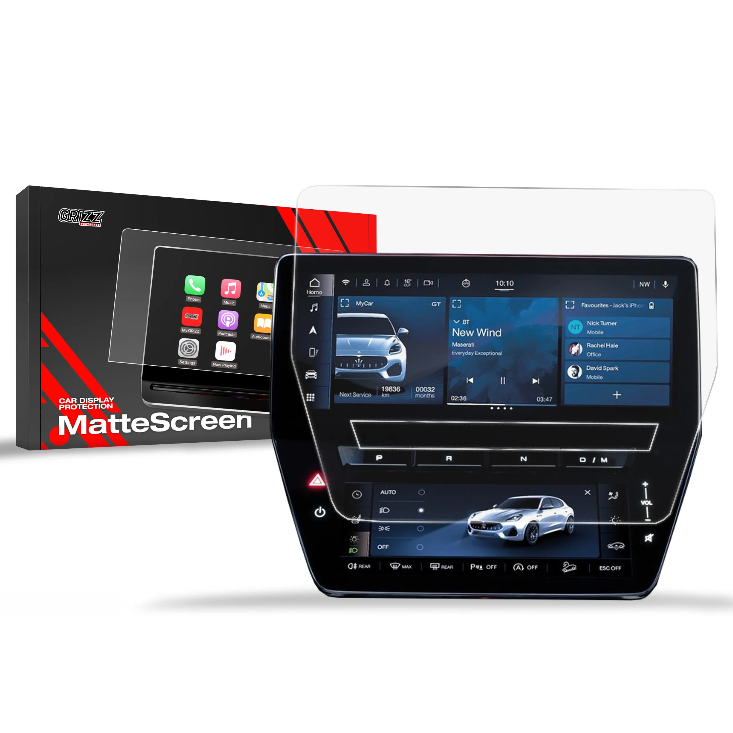 Skjermbeskytter Maserati Grecale 2023 - 2025 │ Matt Anti-fingeravtrykk Film Grizz MatteScreen