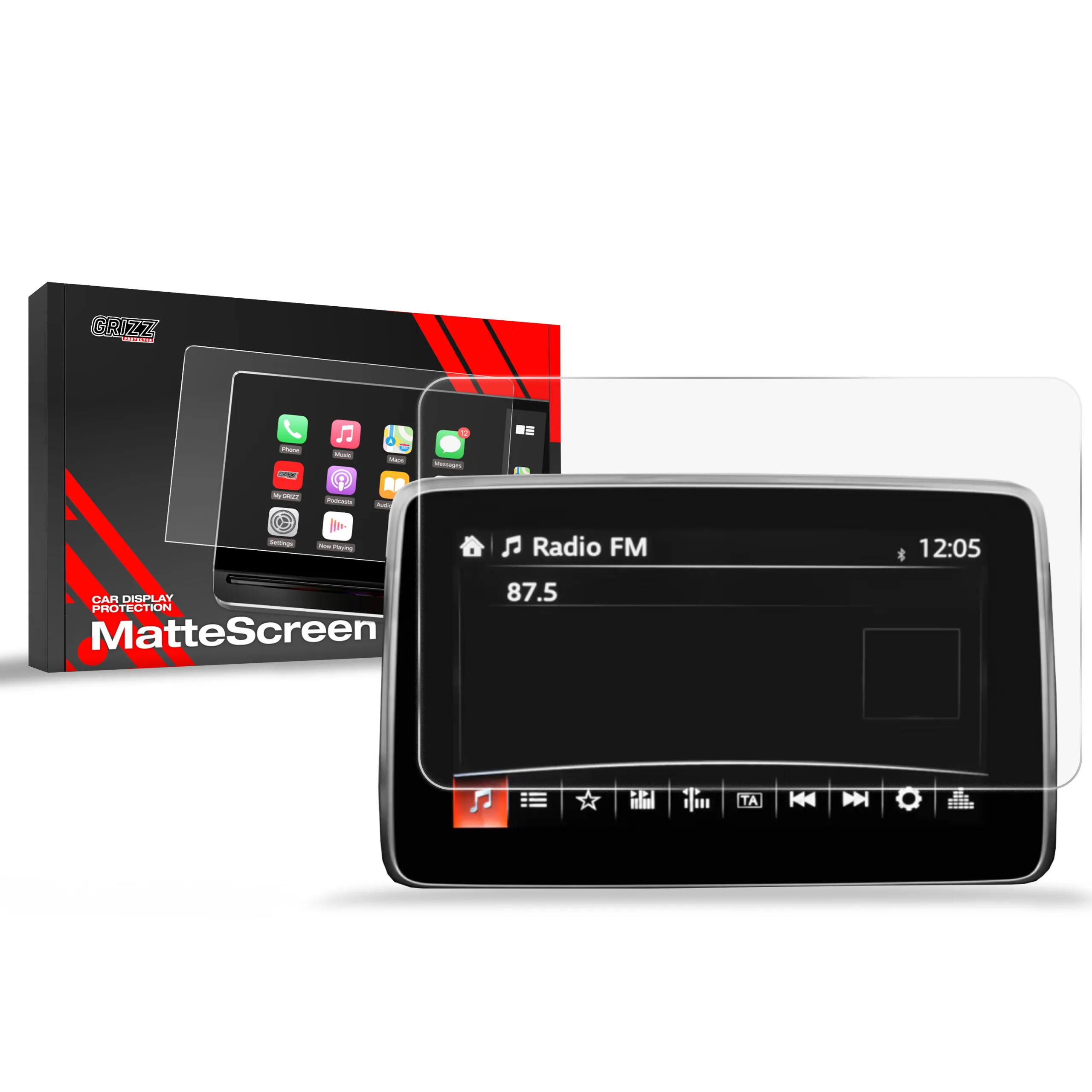 Skjermbeskytter Mazda MX-5 IV 2015 - 2024 │ Matt Anti-fingeravtrykk Film Grizz MatteScreen