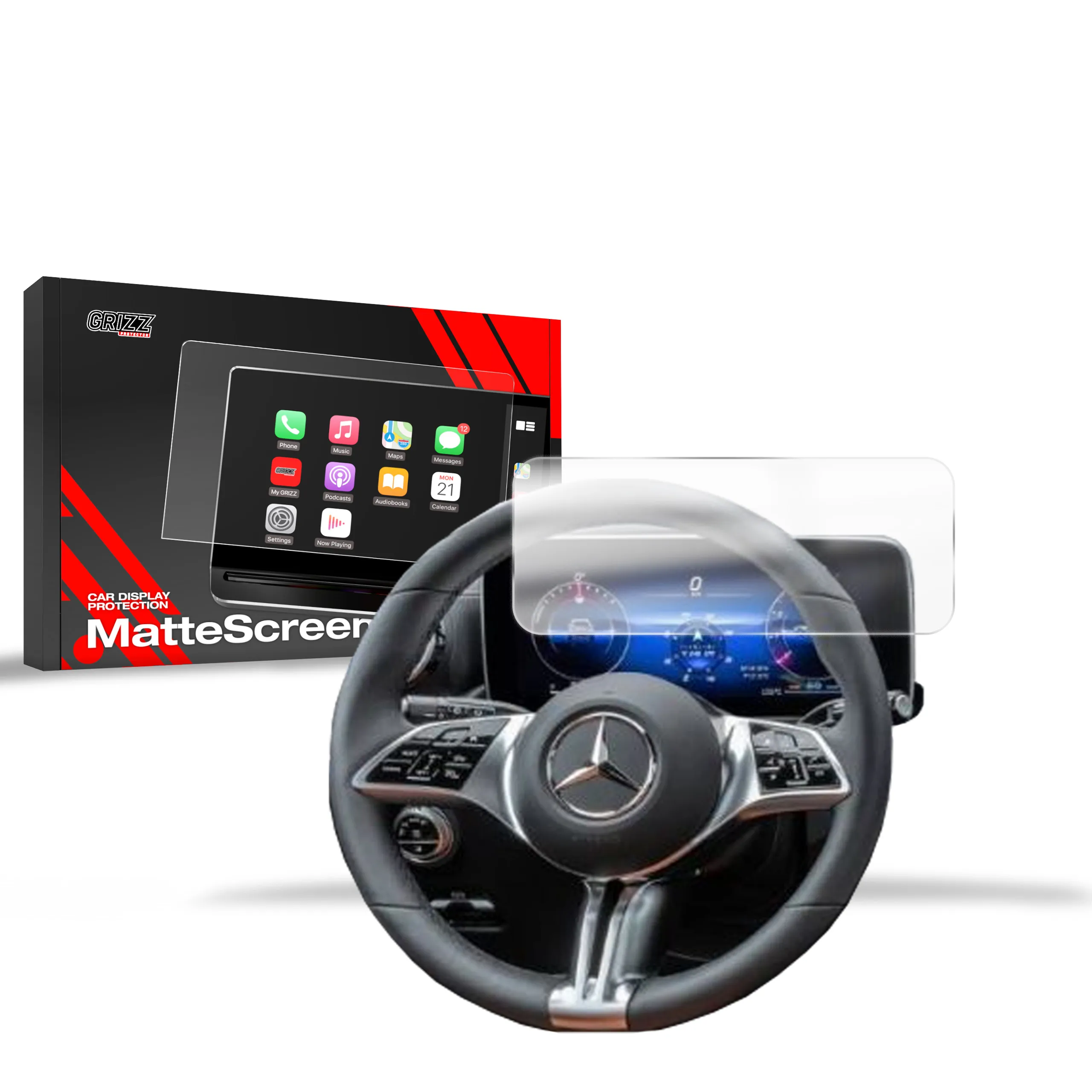 Skjermbeskytter Mercedes GLC X254 VC 2022 - 2025 │ Matt Anti-fingeravtrykk Film Grizz MatteScreen