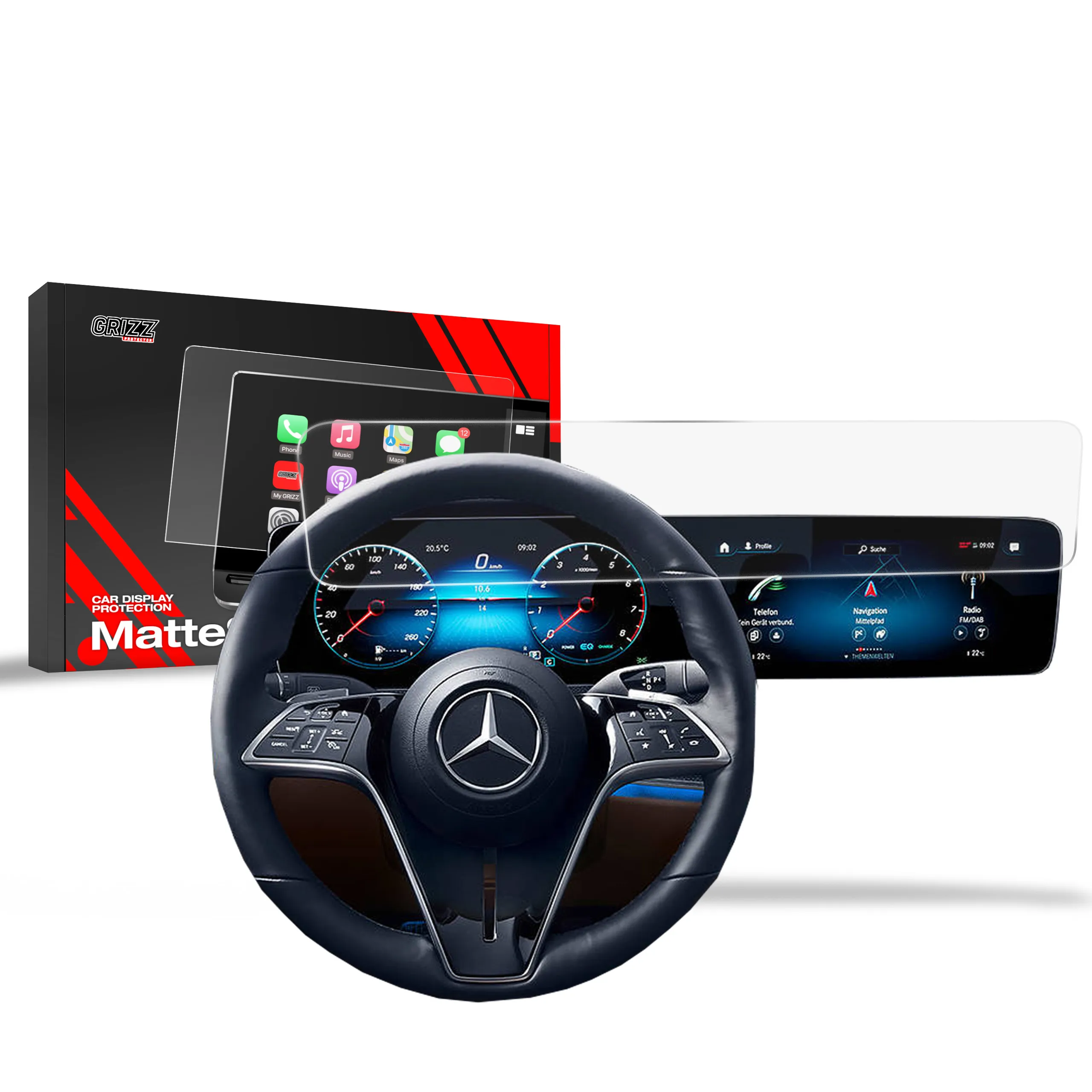 Skjermbeskytter Mercedes GLE Coupe C167 2019 - 2025 │ Matt Anti-fingeravtrykk Film Grizz MatteScreen
