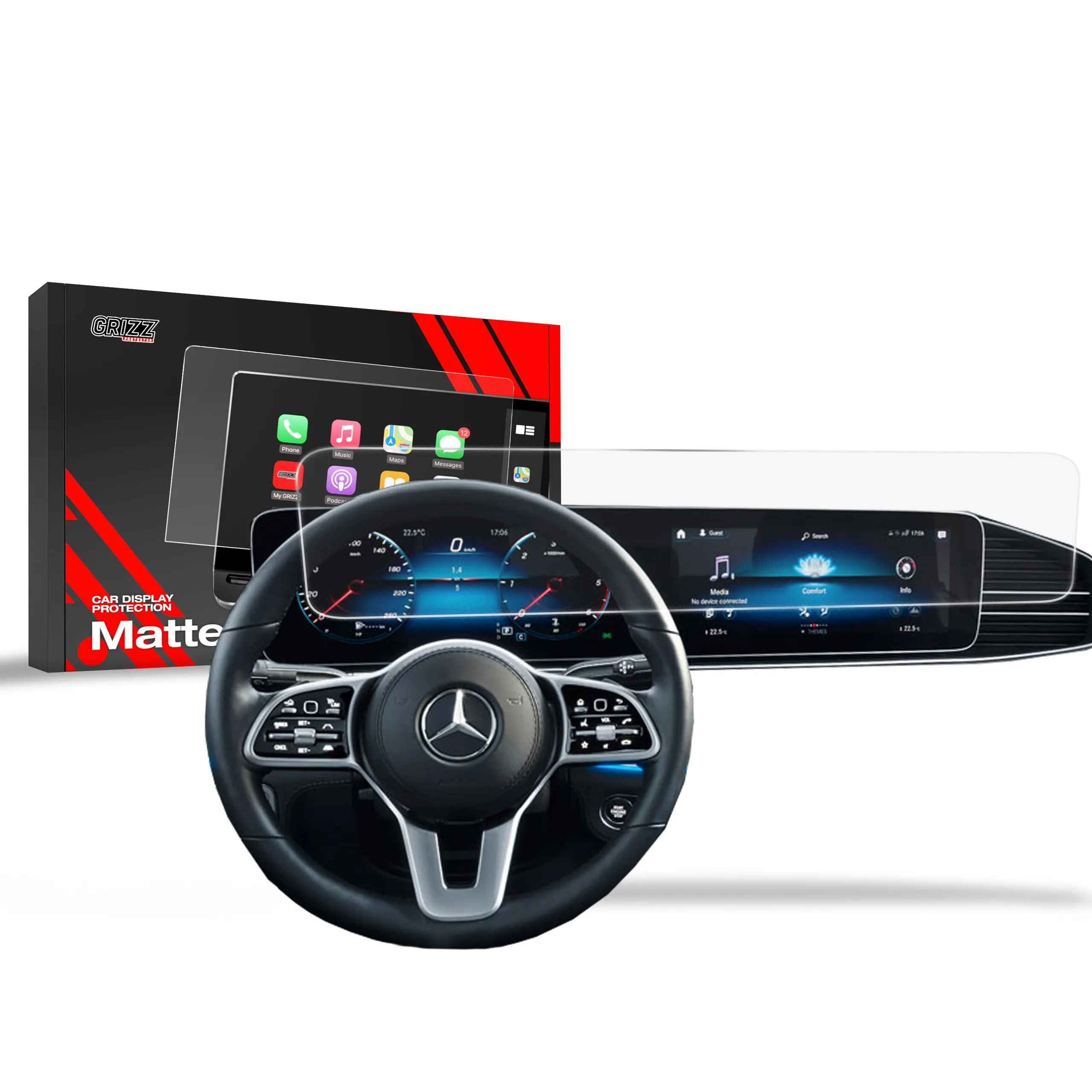 Skjermbeskytter Mercedes GLE W167 2019 - 2025 │ Matt Anti-fingeravtrykk Film Grizz MatteScreen