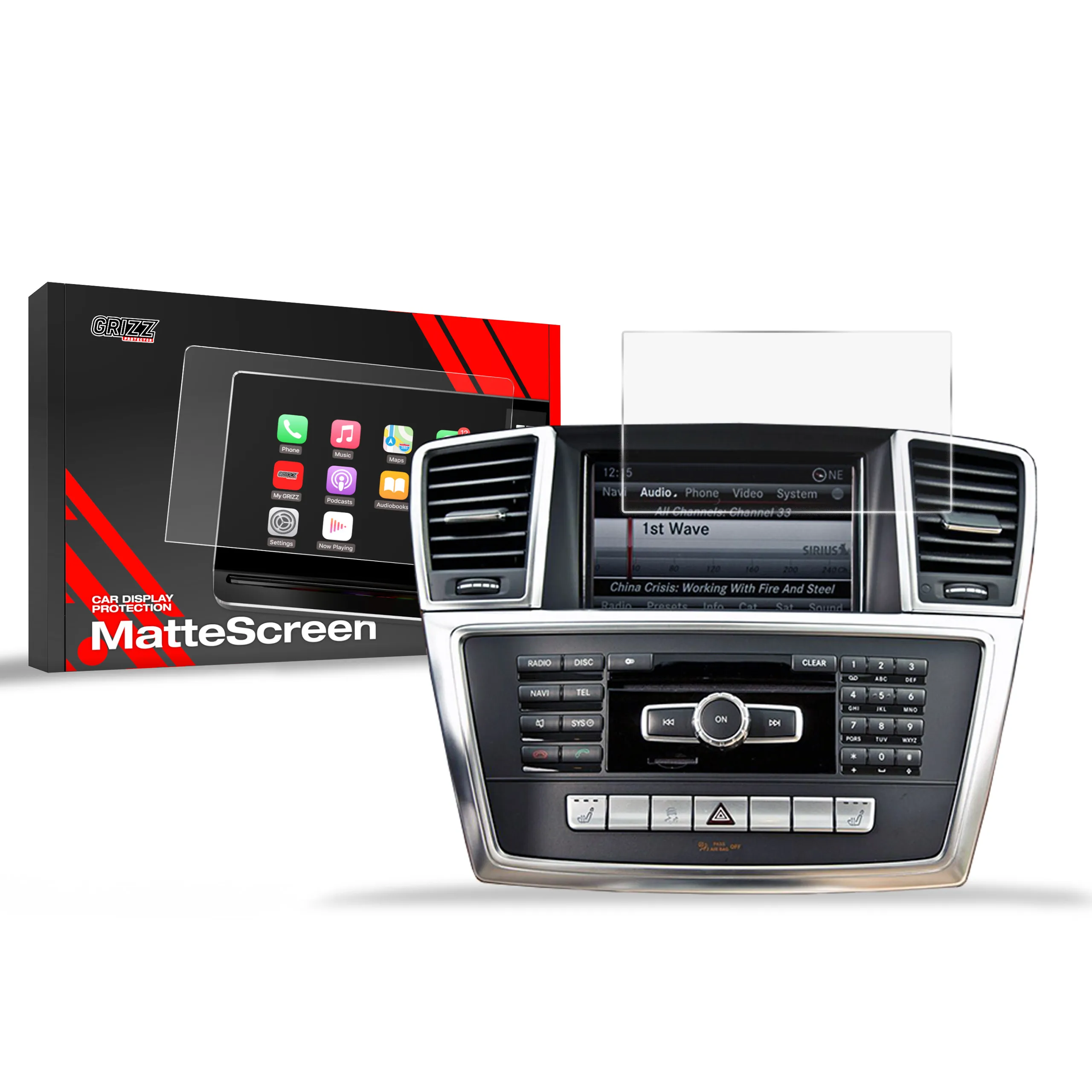 Skjermbeskytter Mercedes ML W166 2011 - 2015 │ Matt Anti-fingeravtrykk Film Grizz MatteScreen