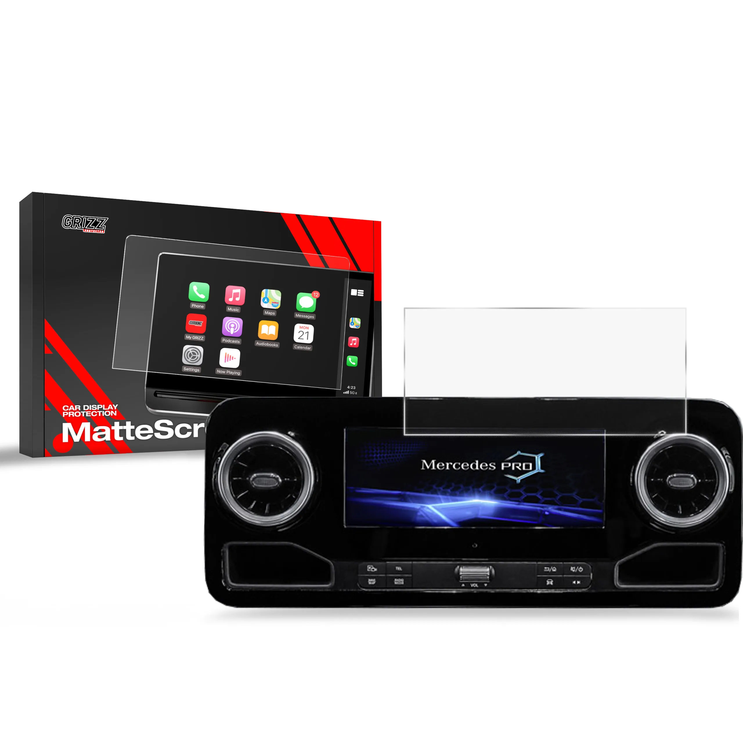 Skjermbeskytter Mercedes Sprinter MBUX 10,25" 2019 - 2025 │ Matt Anti-fingeravtrykk Film Grizz MatteScreen