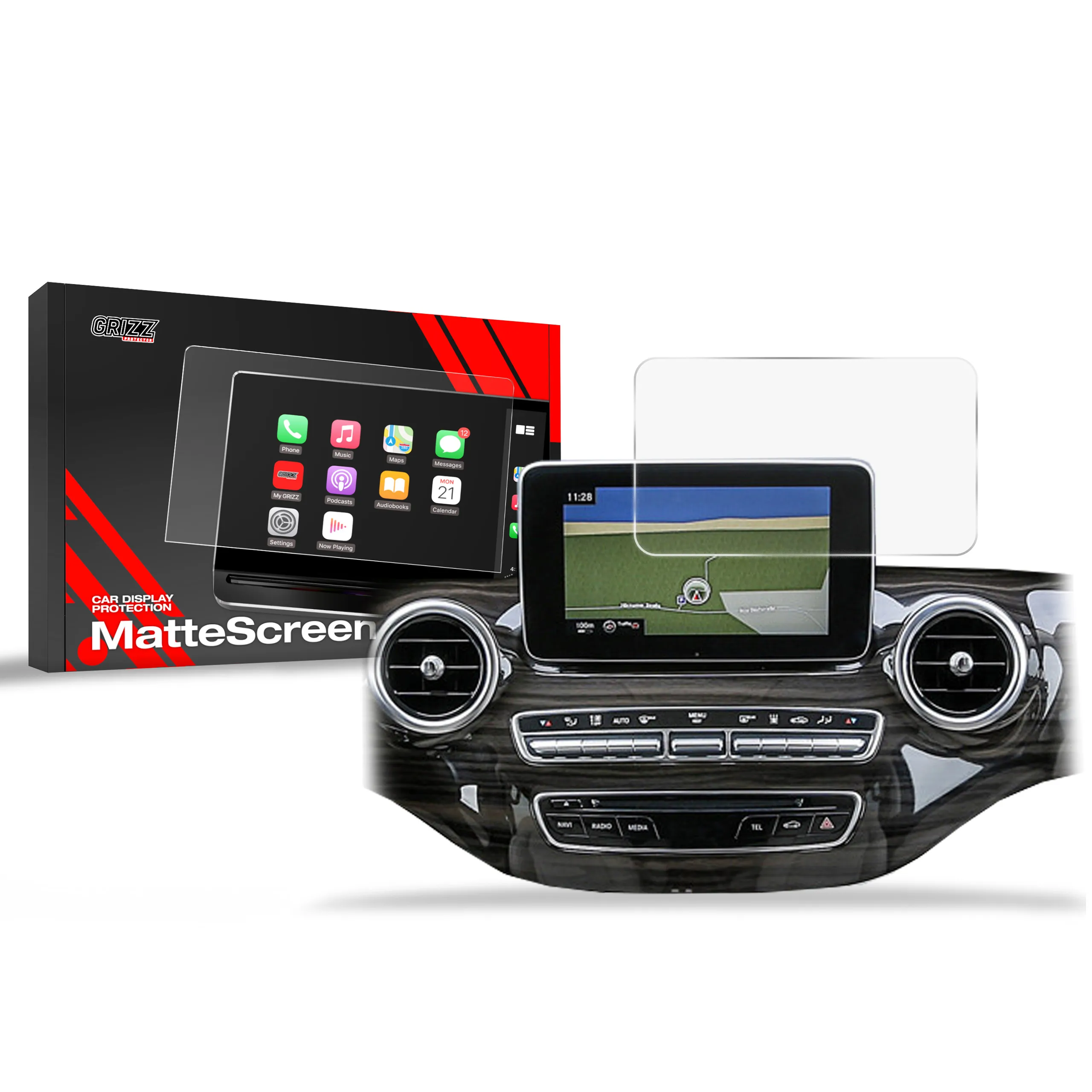 Skjermbeskytter Mercedes V 8,4" 2014 - 2019 │ Matt Anti-fingeravtrykk Film Grizz MatteScreen
