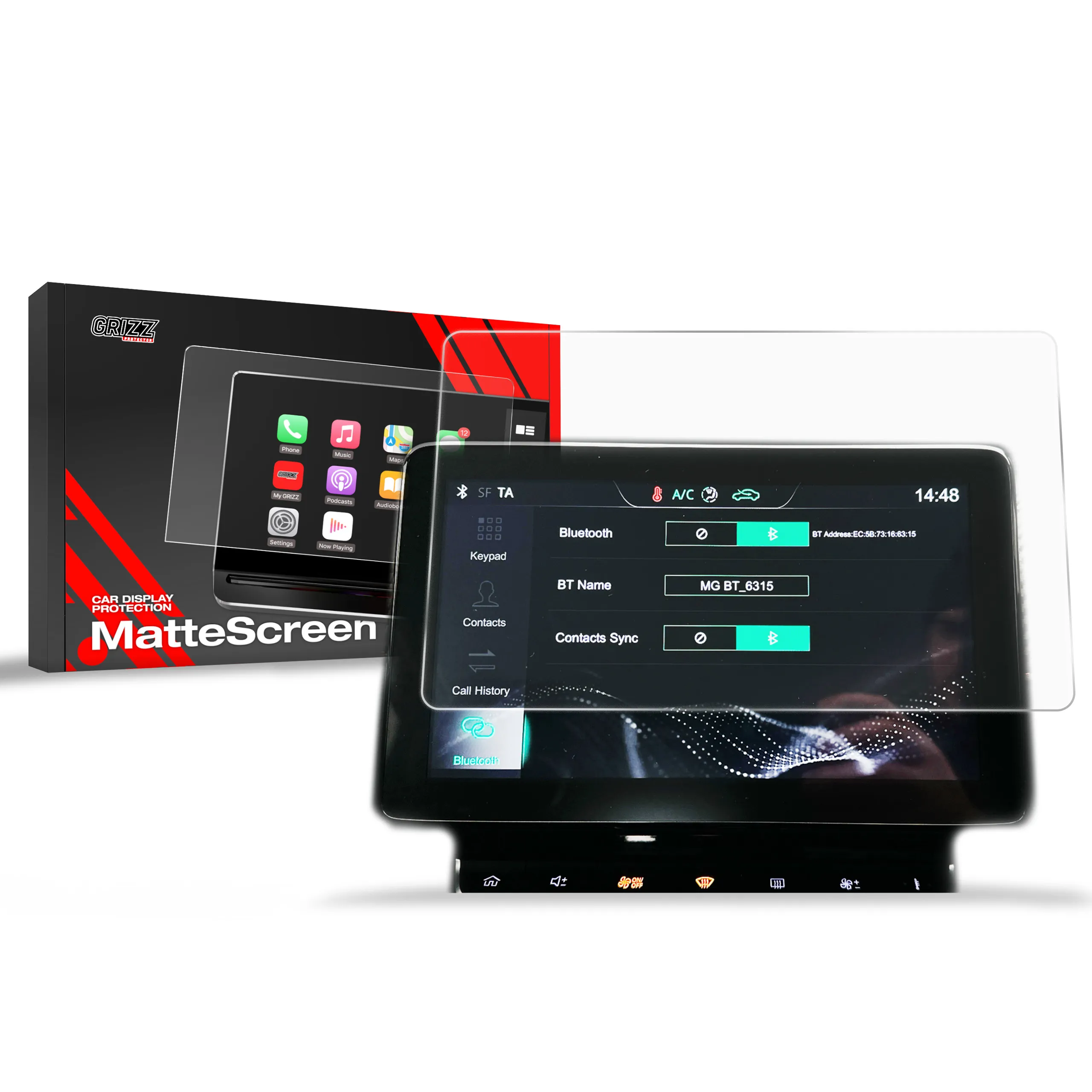 Skjermbeskytter MG ZS 10,1" 2022 - 2024 │ Matt Anti-fingeravtrykk Film Grizz MatteScreen