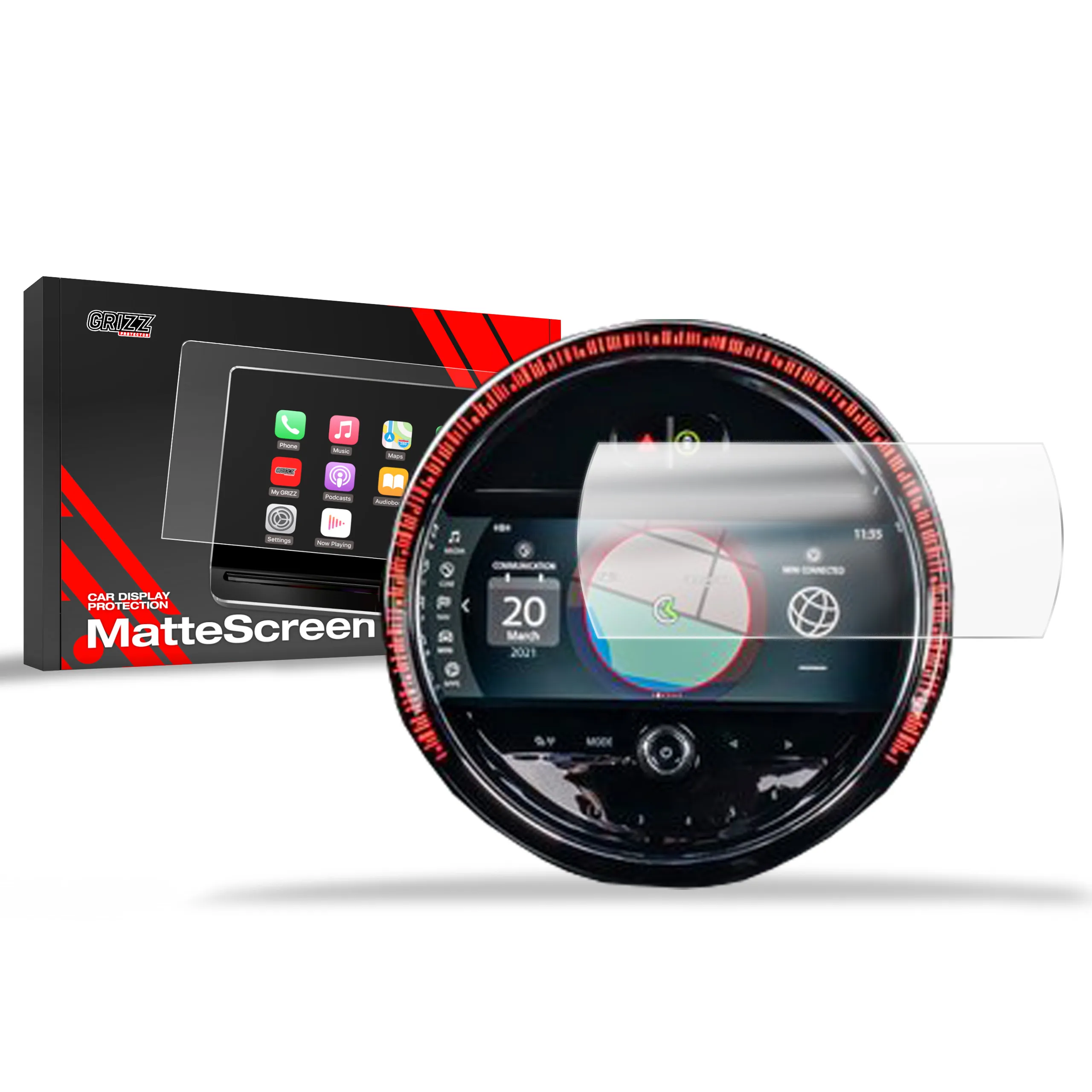 Skjermbeskytter Mini Cooper S3 F56 2013 - 2023 │ Matt Anti-fingeravtrykk Film Grizz MatteScreen
