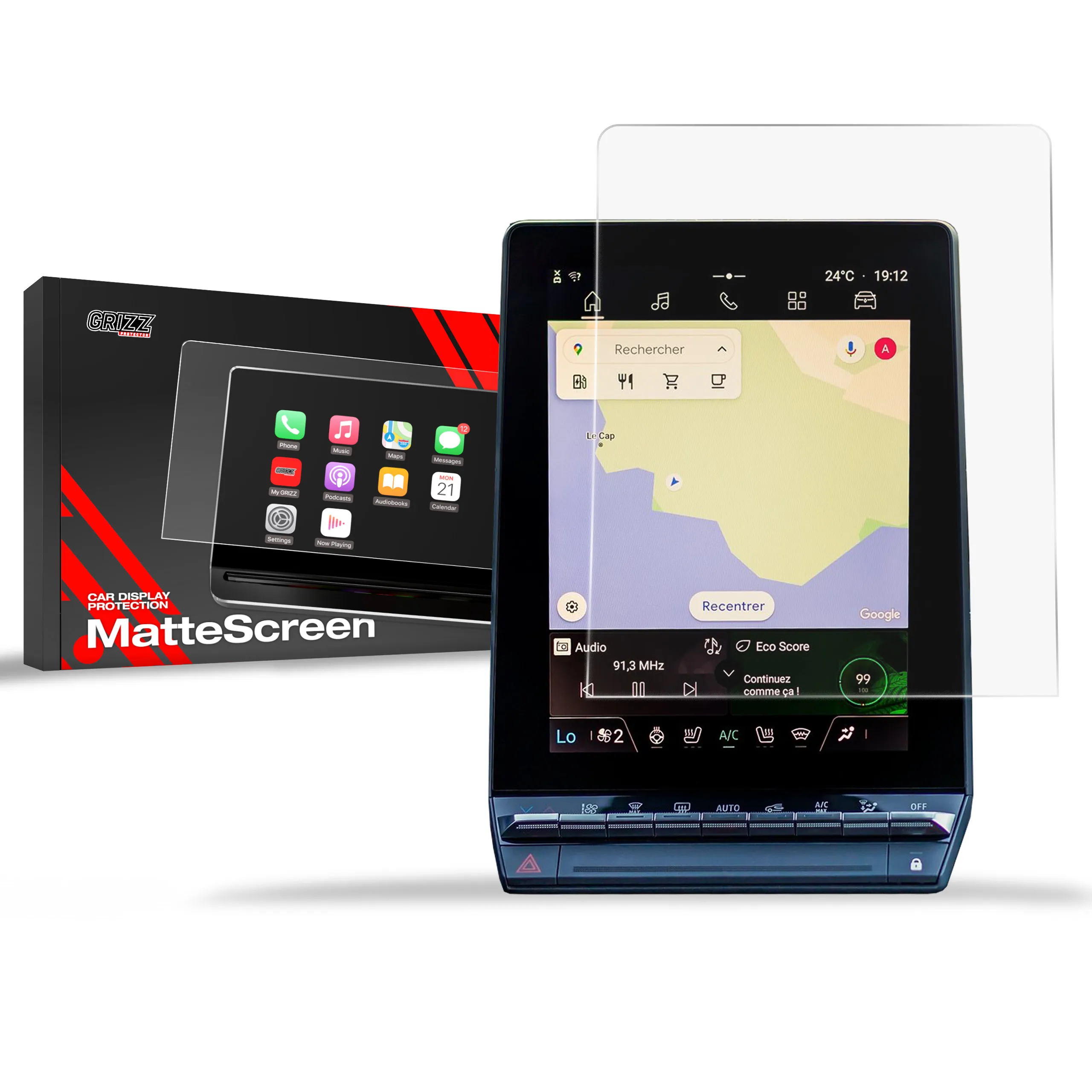 Skjermbeskytter Mitsubishi ASX 10,4" 2024 - 2025 │ Matt Anti-fingeravtrykk Film Grizz MatteScreen