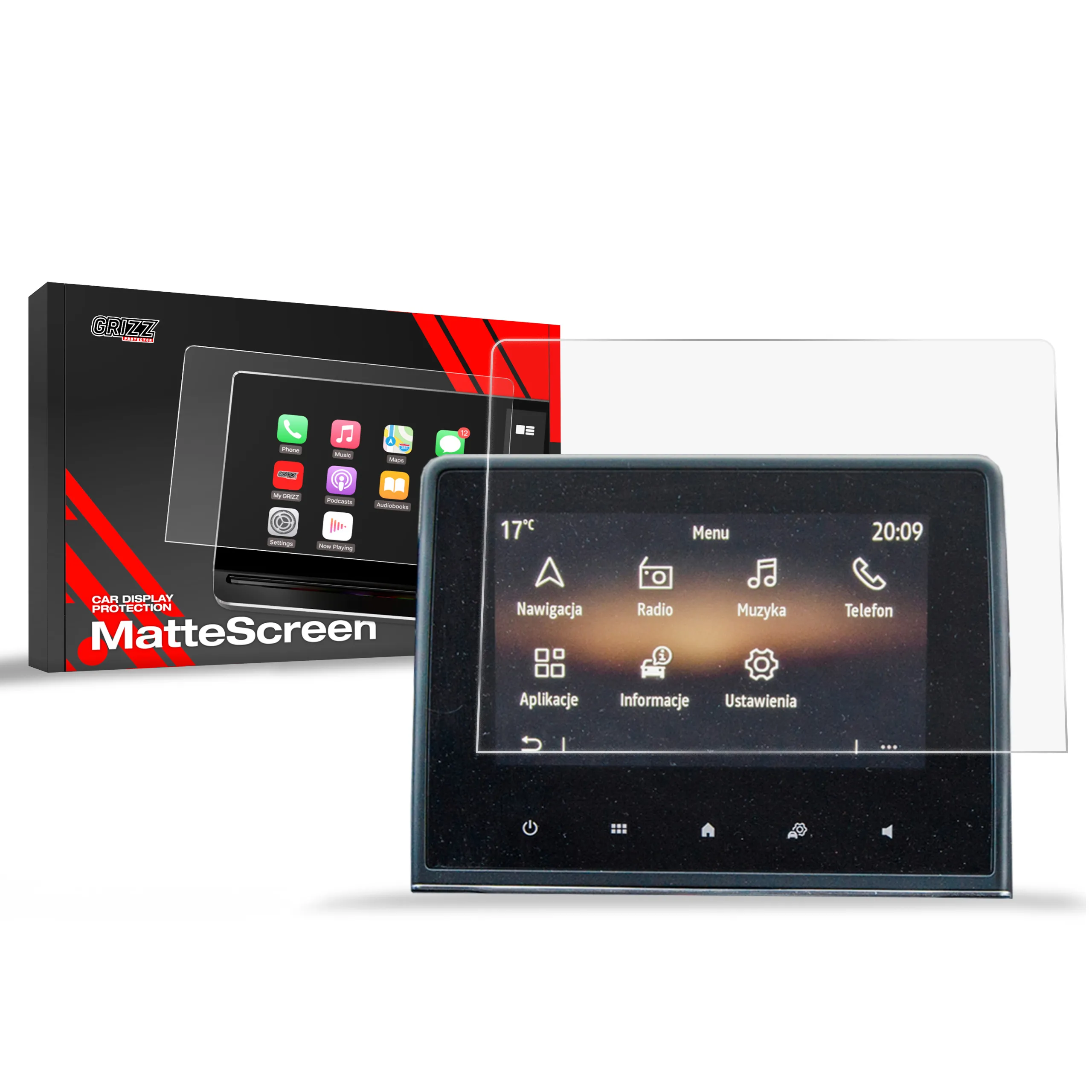 Skjermbeskytter Mitsubishi Colt 7" 2024 - 2025 │ Matt Anti-fingeravtrykk Film Grizz MatteScreen