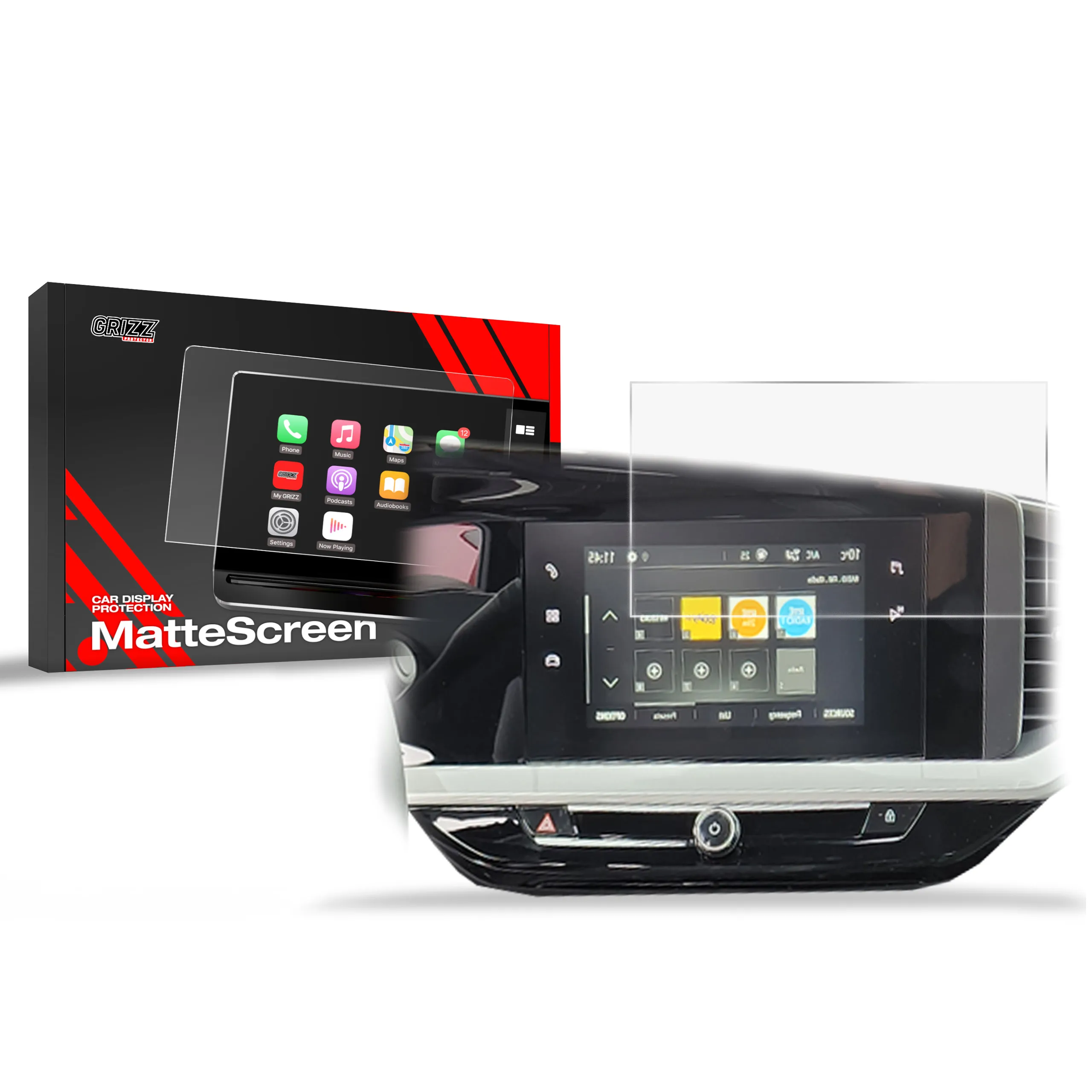 Skjermbeskytter Opel Grandland 7" 2021 - 2024 │ Matt Anti-fingeravtrykk Film Grizz MatteScreen