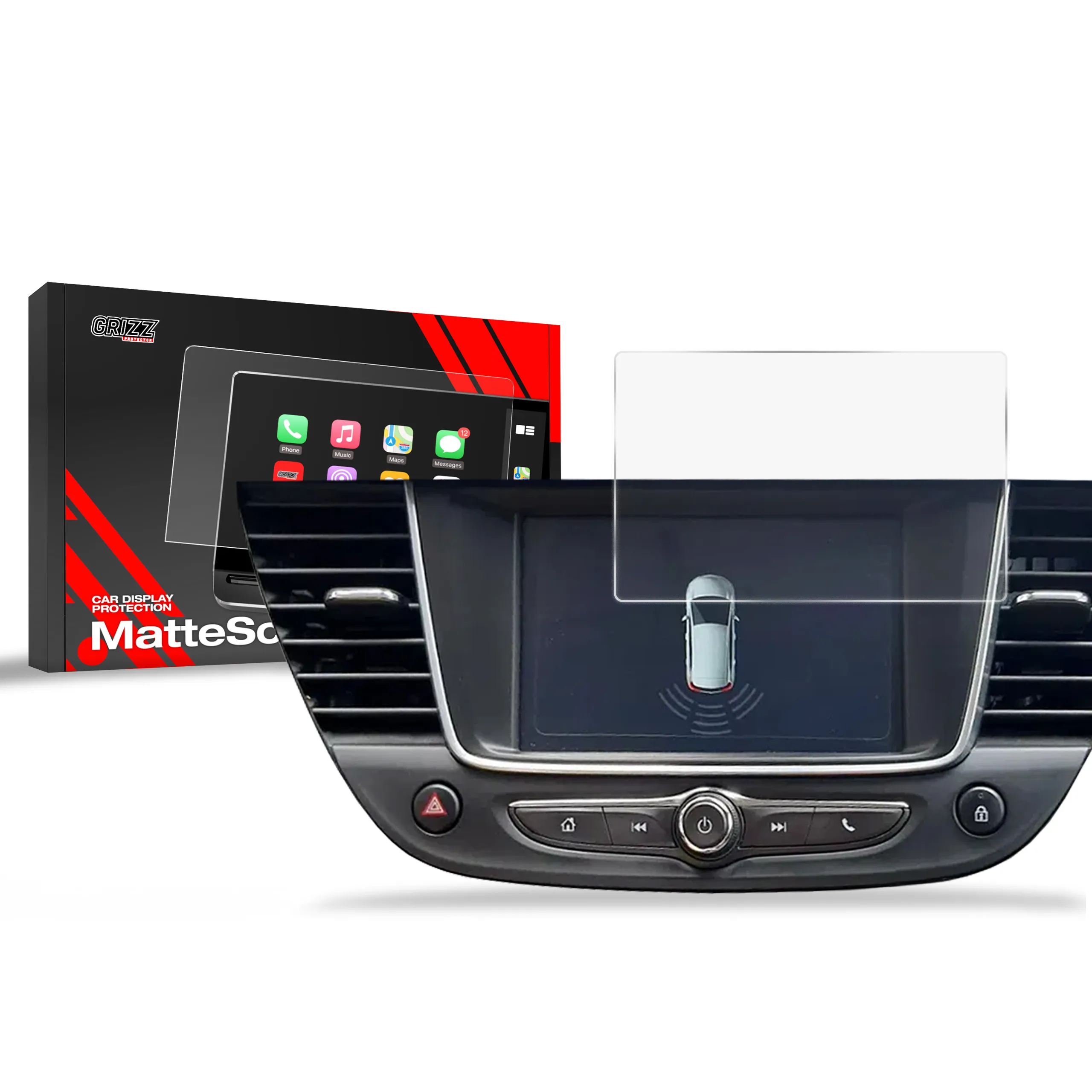Skjermbeskytter Opel Grandland X 2017 - 2021 │ Matt Anti-fingeravtrykk Film Grizz MatteScreen