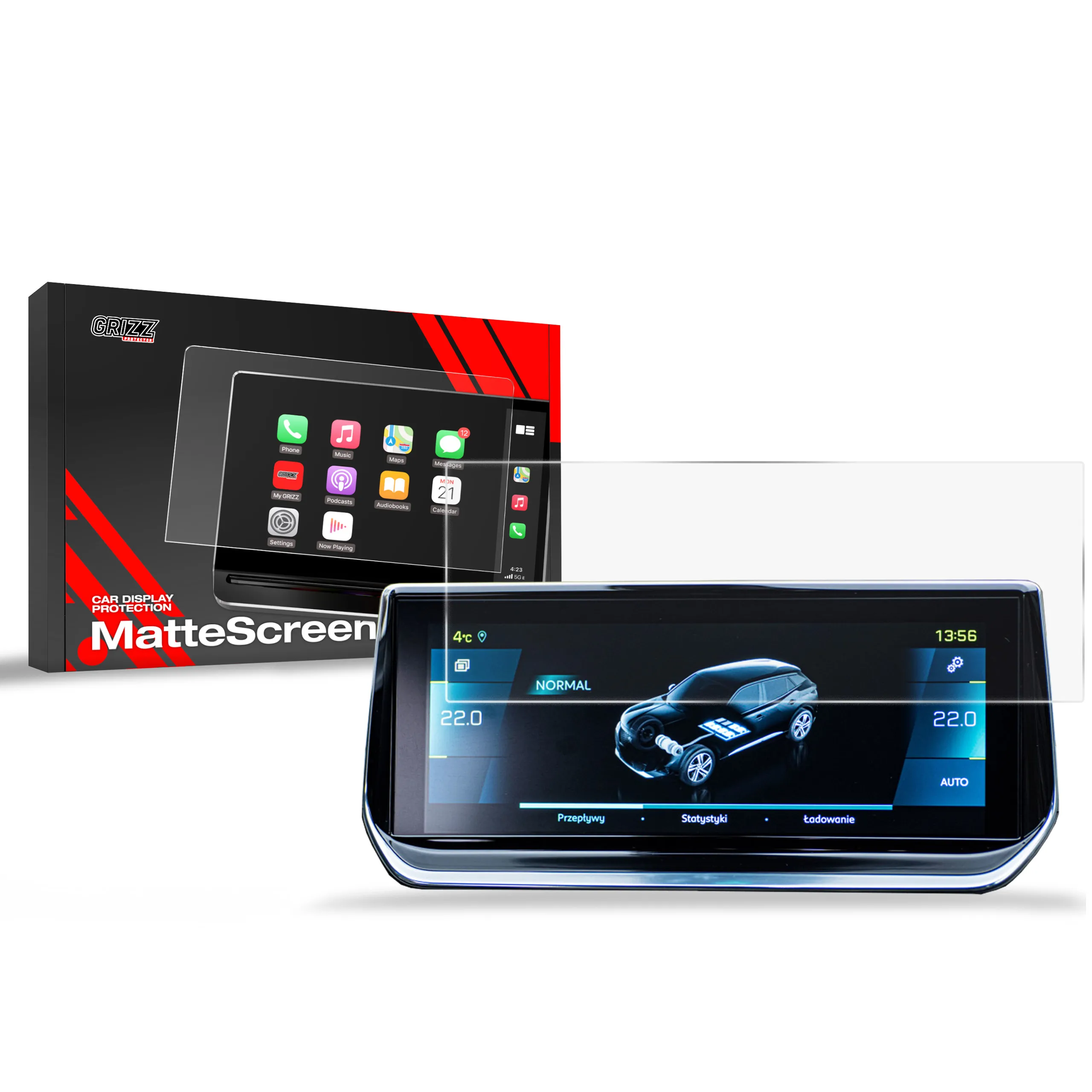 Skjermbeskytter Peugeot 208 2 10,25" 2024 - 2025 │ Matt Anti-fingeravtrykk Film Grizz MatteScreen